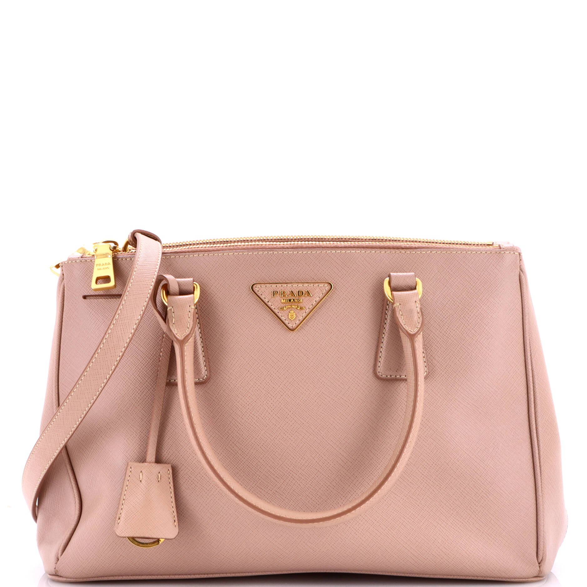 Double Zip Lux Tote Saffiano Leather Small