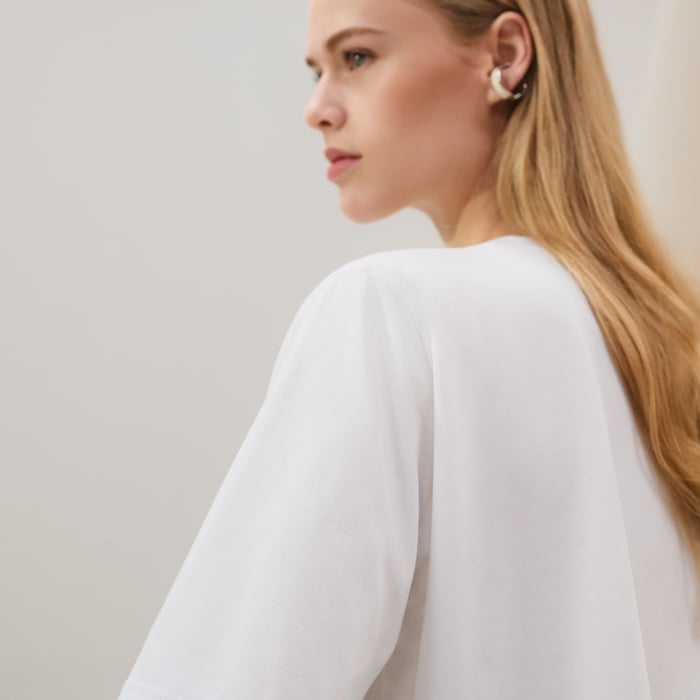 Blanc "Les Clefs" Cropped T-shirt