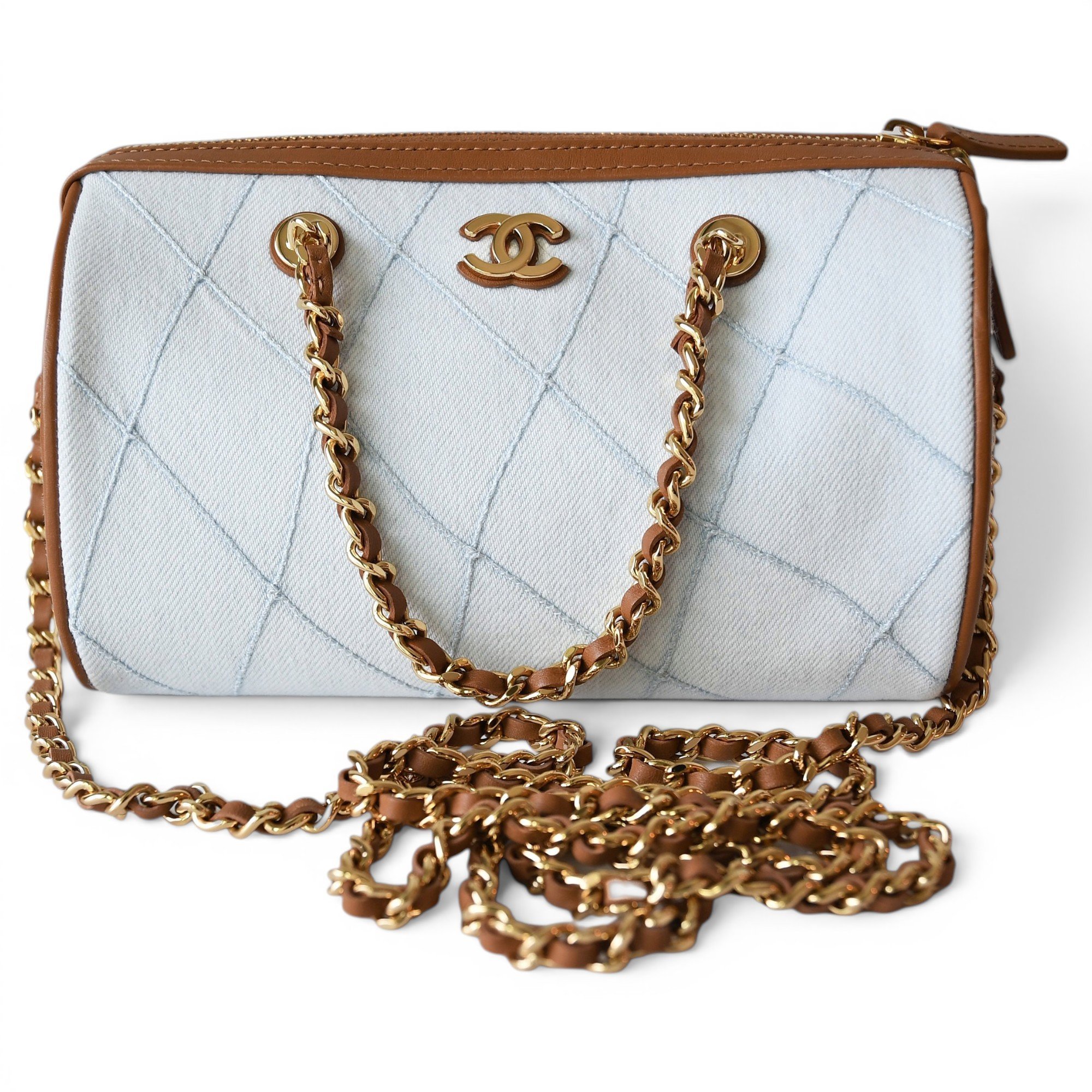 Leather bowling bag