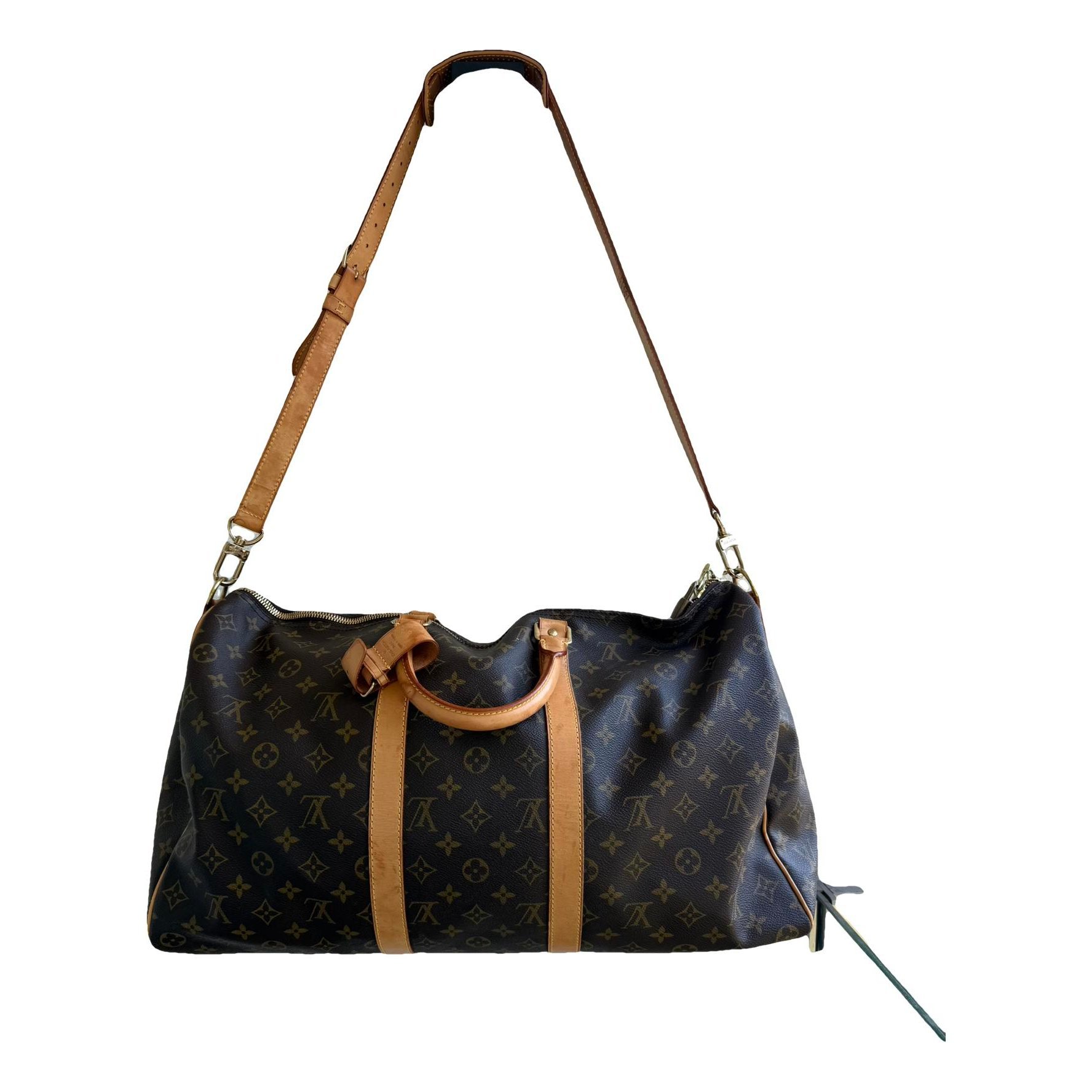 Louis Vuitton Keepall leather travel bag