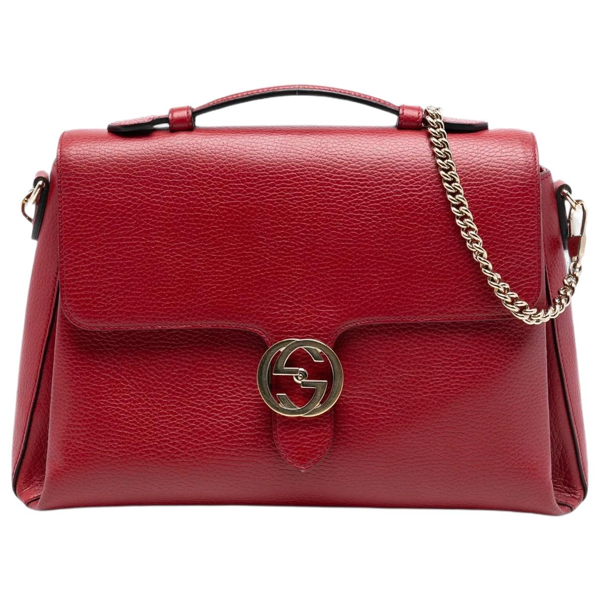 Interlocking leather satchel