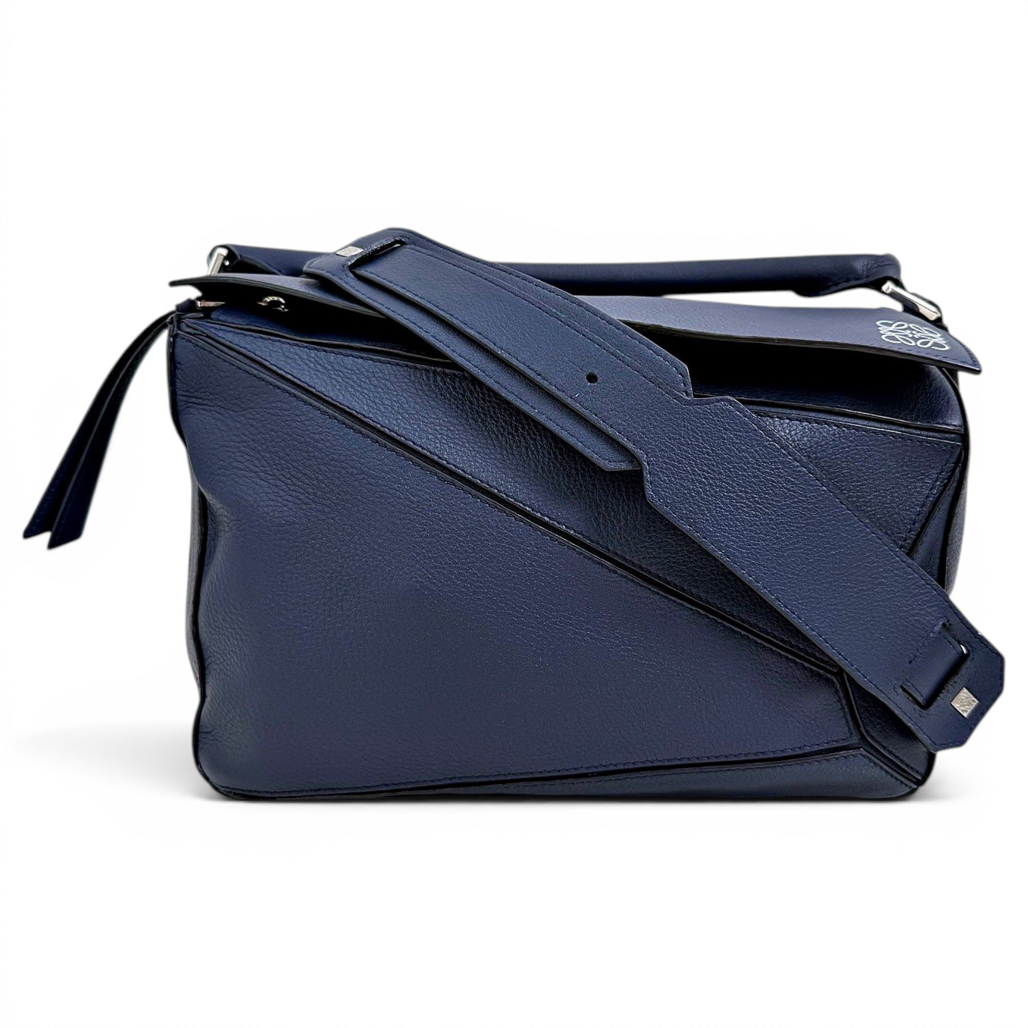 Puzzle leather handbag