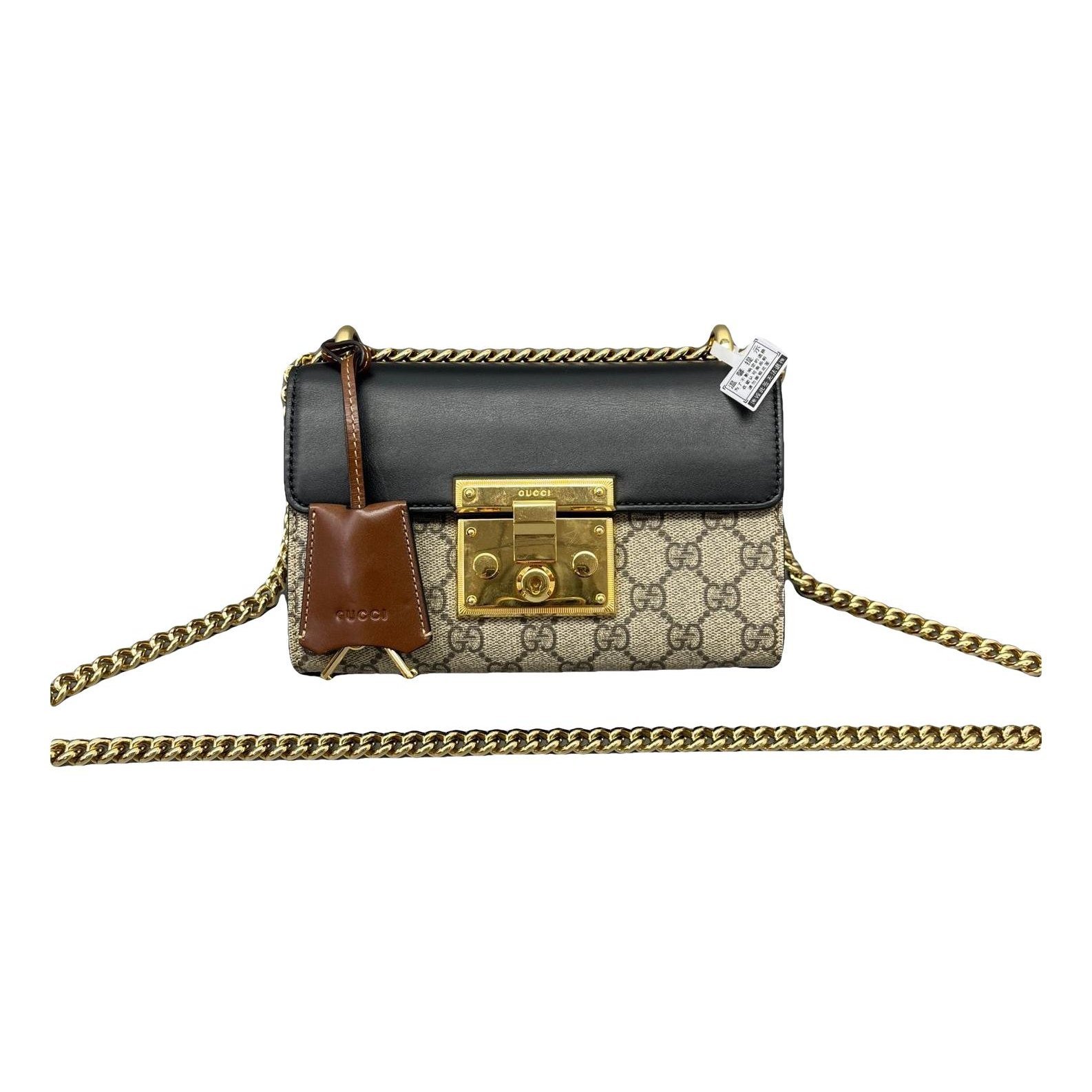 Padlock leather handbag