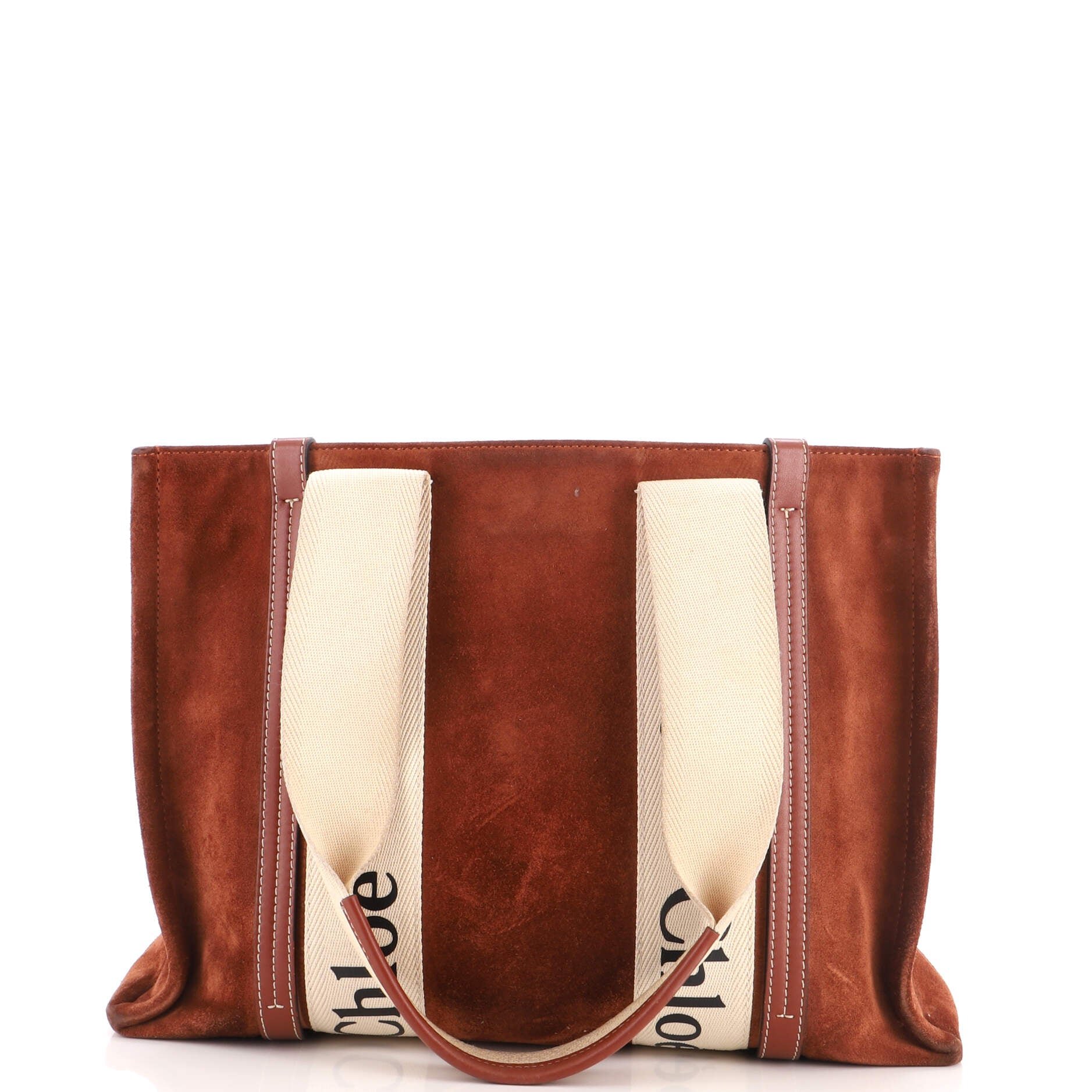 Woody Tote Suede with Canvas Medium