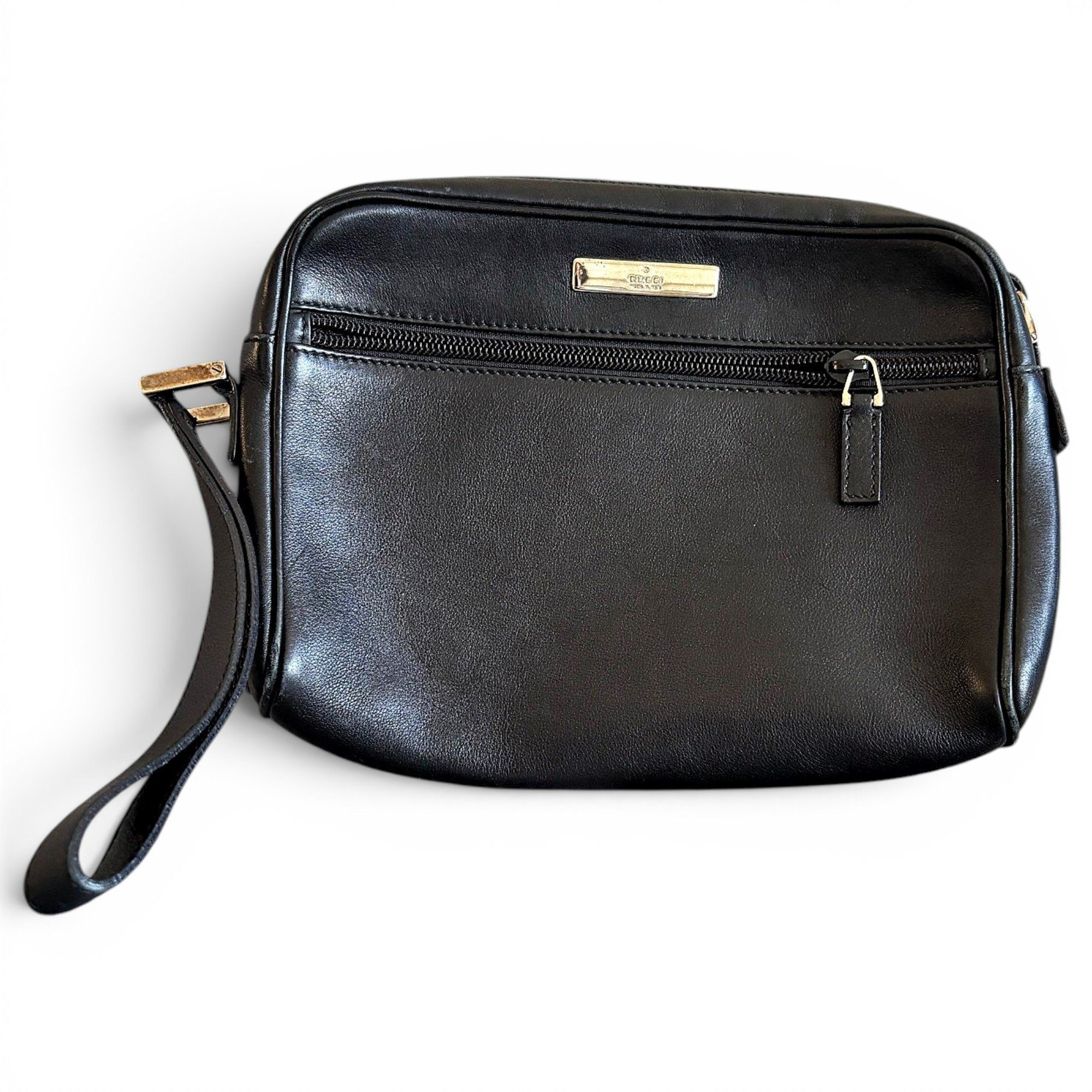 Leather clutch bag