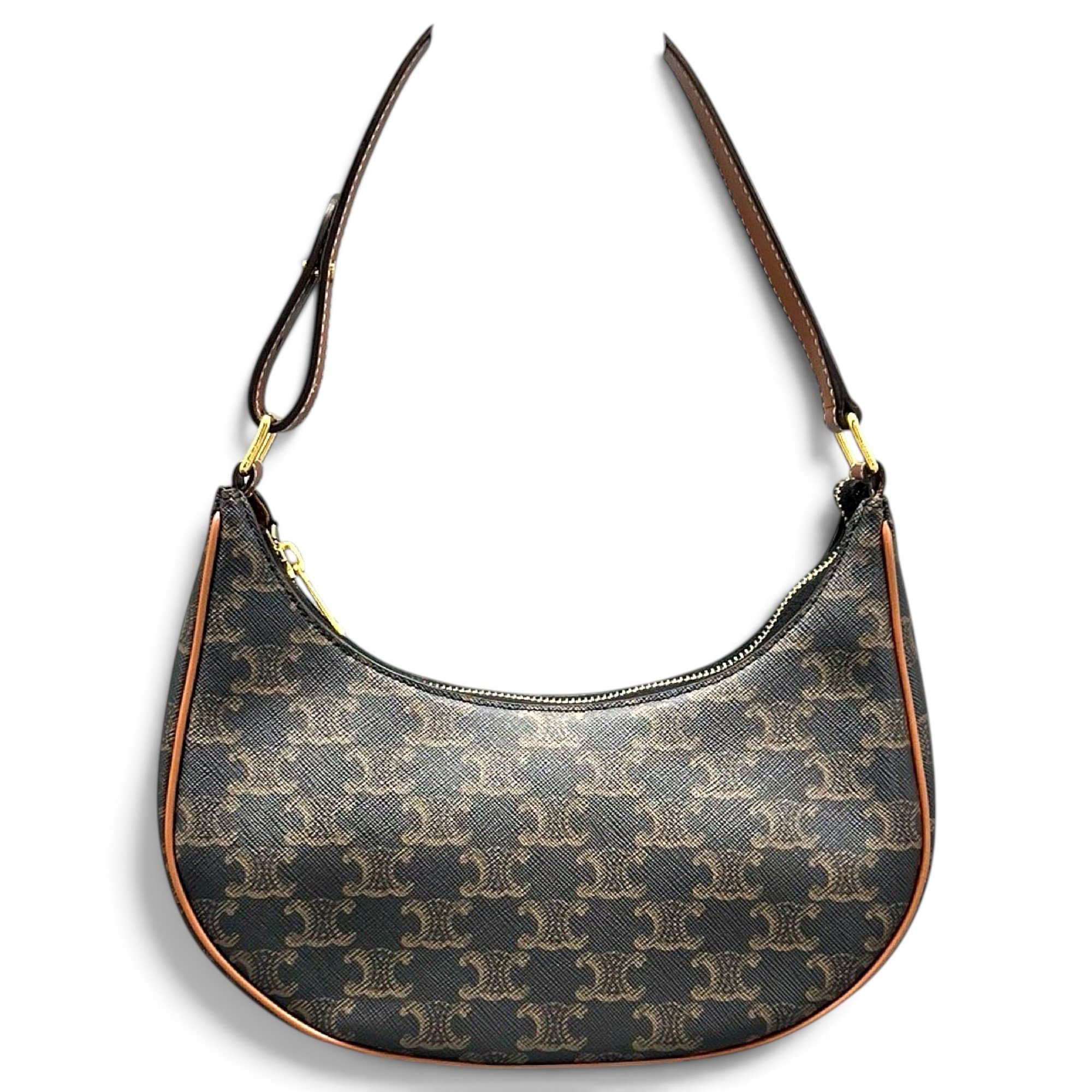 Triomphe Halfmoon leather handbag