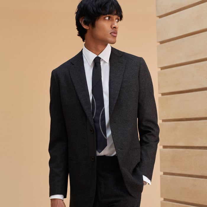 Noir Cuir Baseball Tie