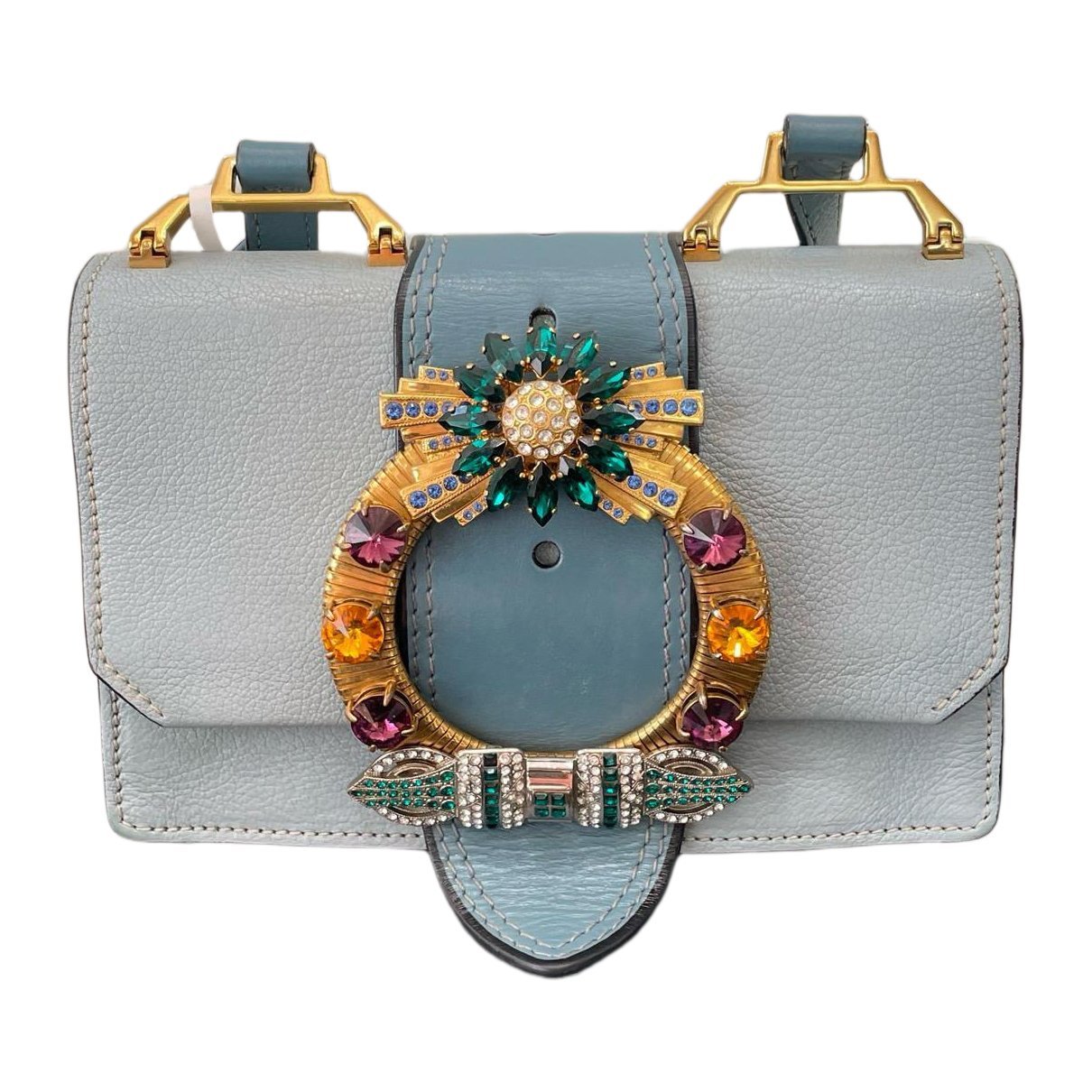 Miu Lady leather crossbody bag