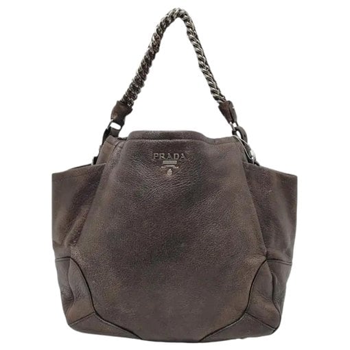 Double leather handbag