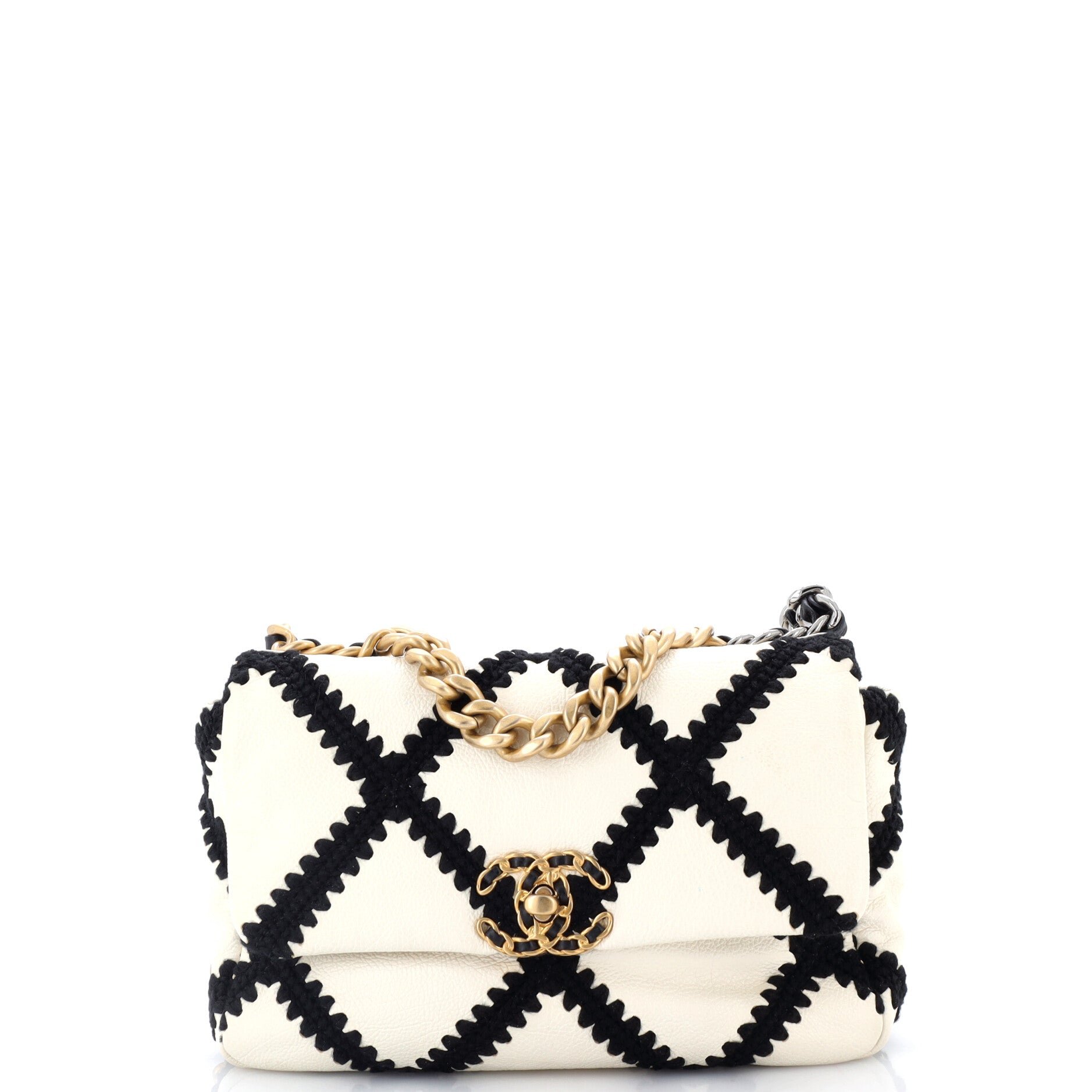 19 Flap Bag Crochet Quilted Calfskin Medium