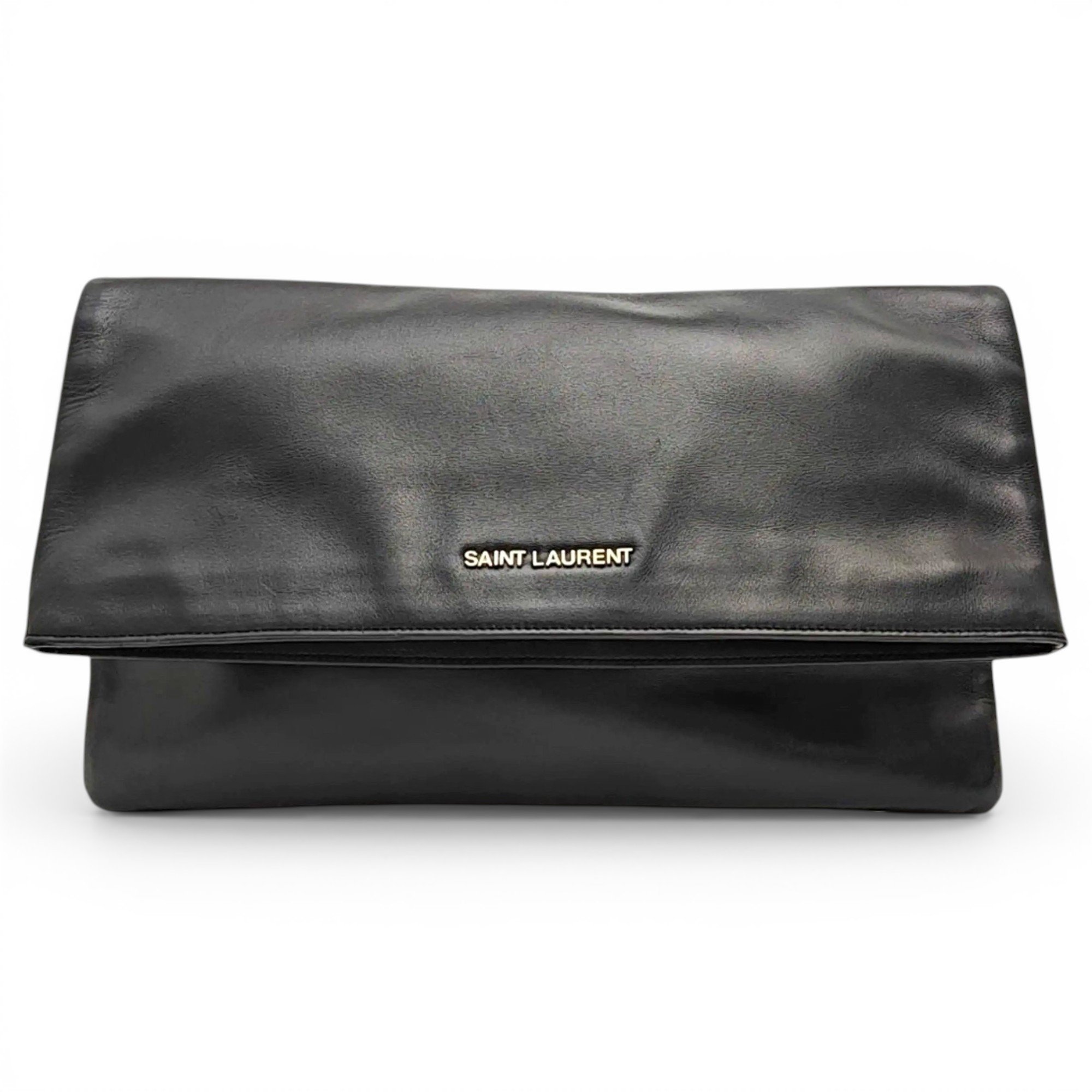 Leather clutch bag