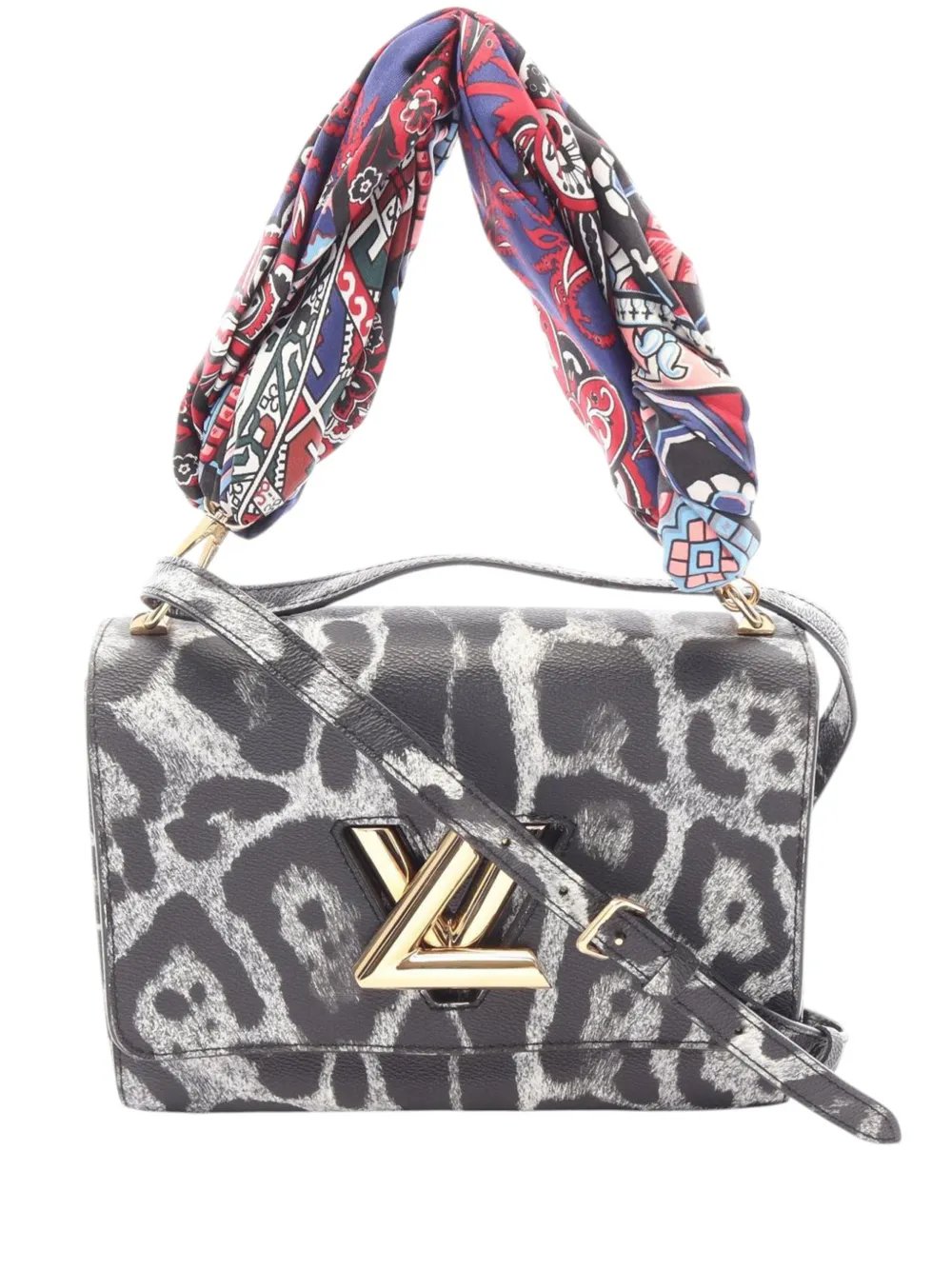 2016 Leopard Print Coated Canvas Twist MM satchel