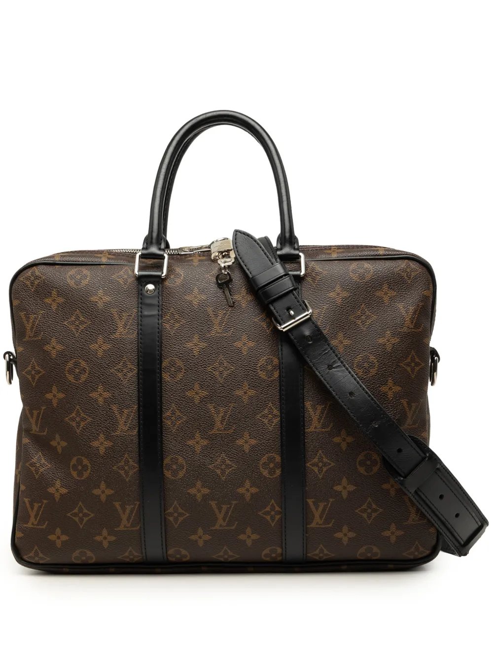 2021-2023 Monogram Macassar Porte Documents Voyage business bag