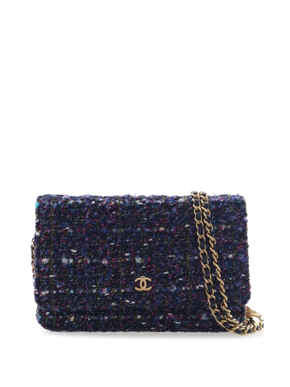 2018-2019 CC Tweed Charms Wallet On Chain crossbody bag