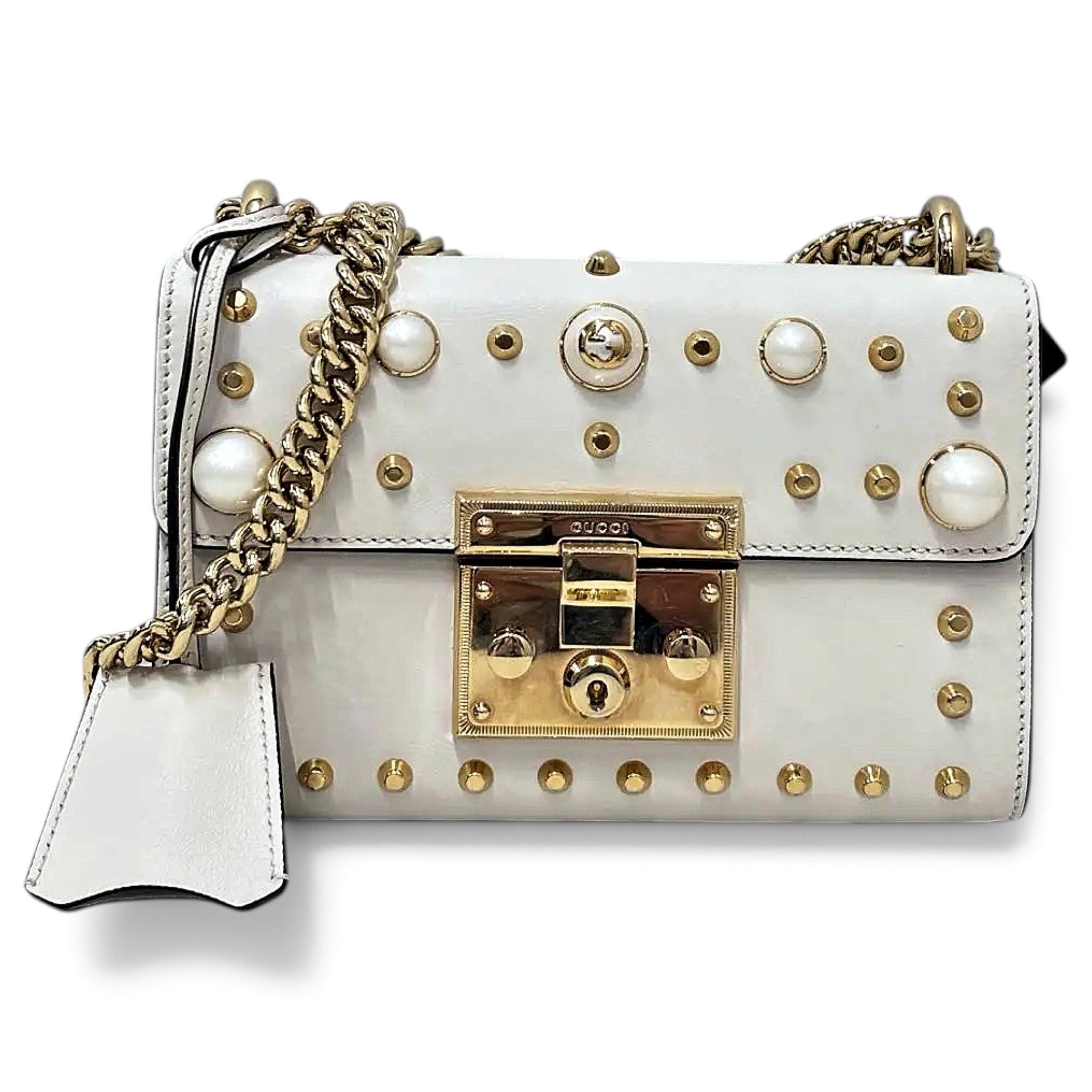 Padlock leather crossbody bag