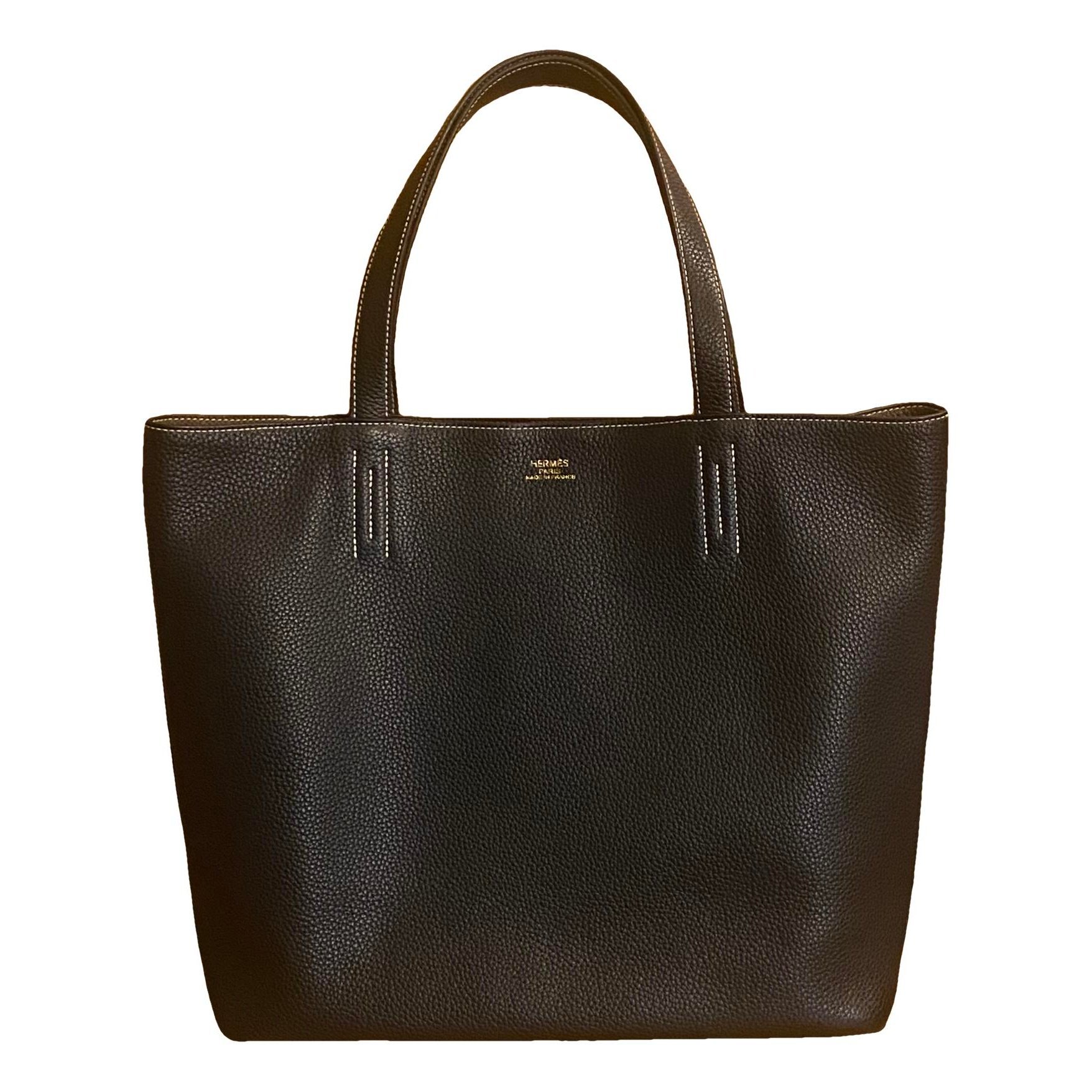 Double sens leather tote