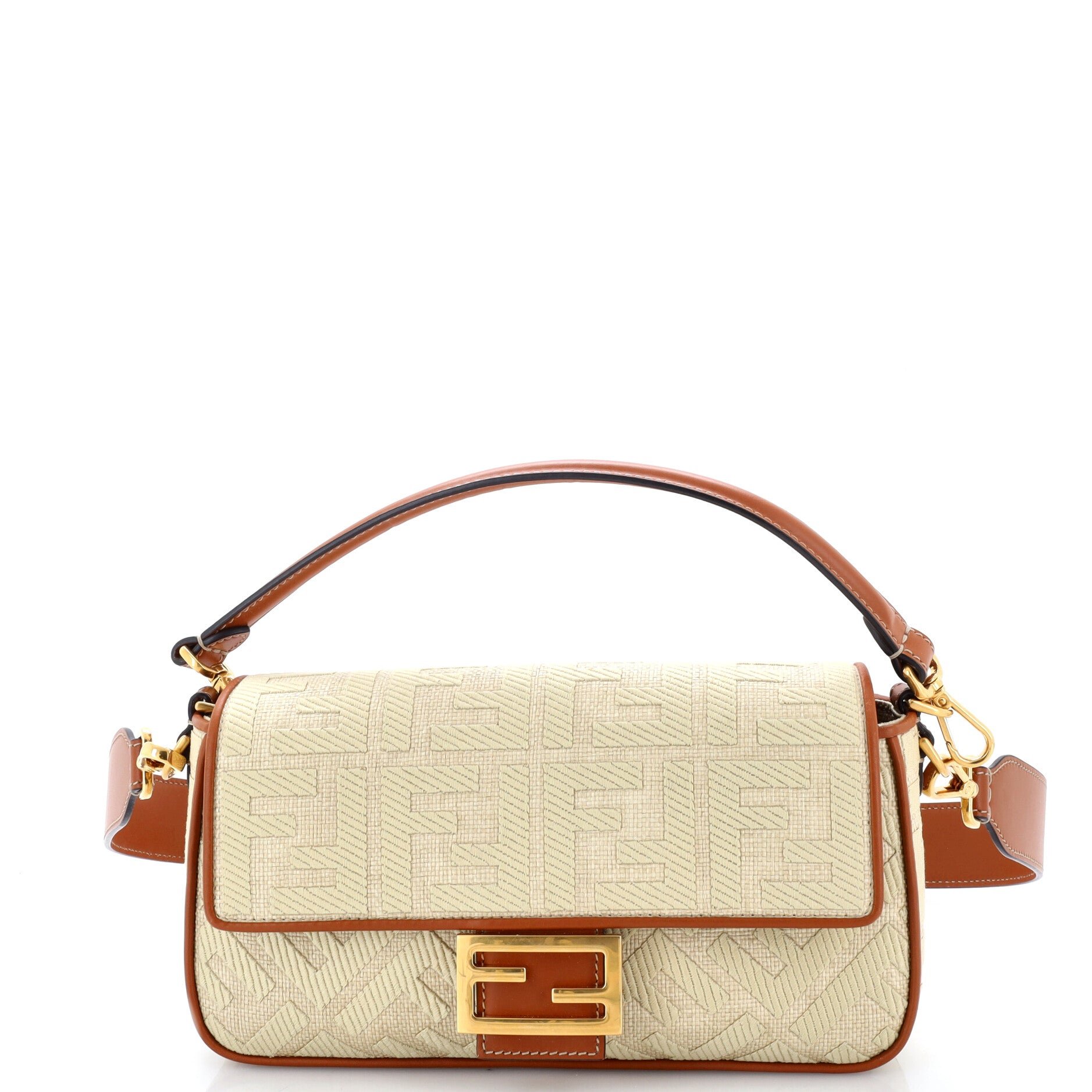 Baguette NM Bag Zucca Embroidered Raffia Medium