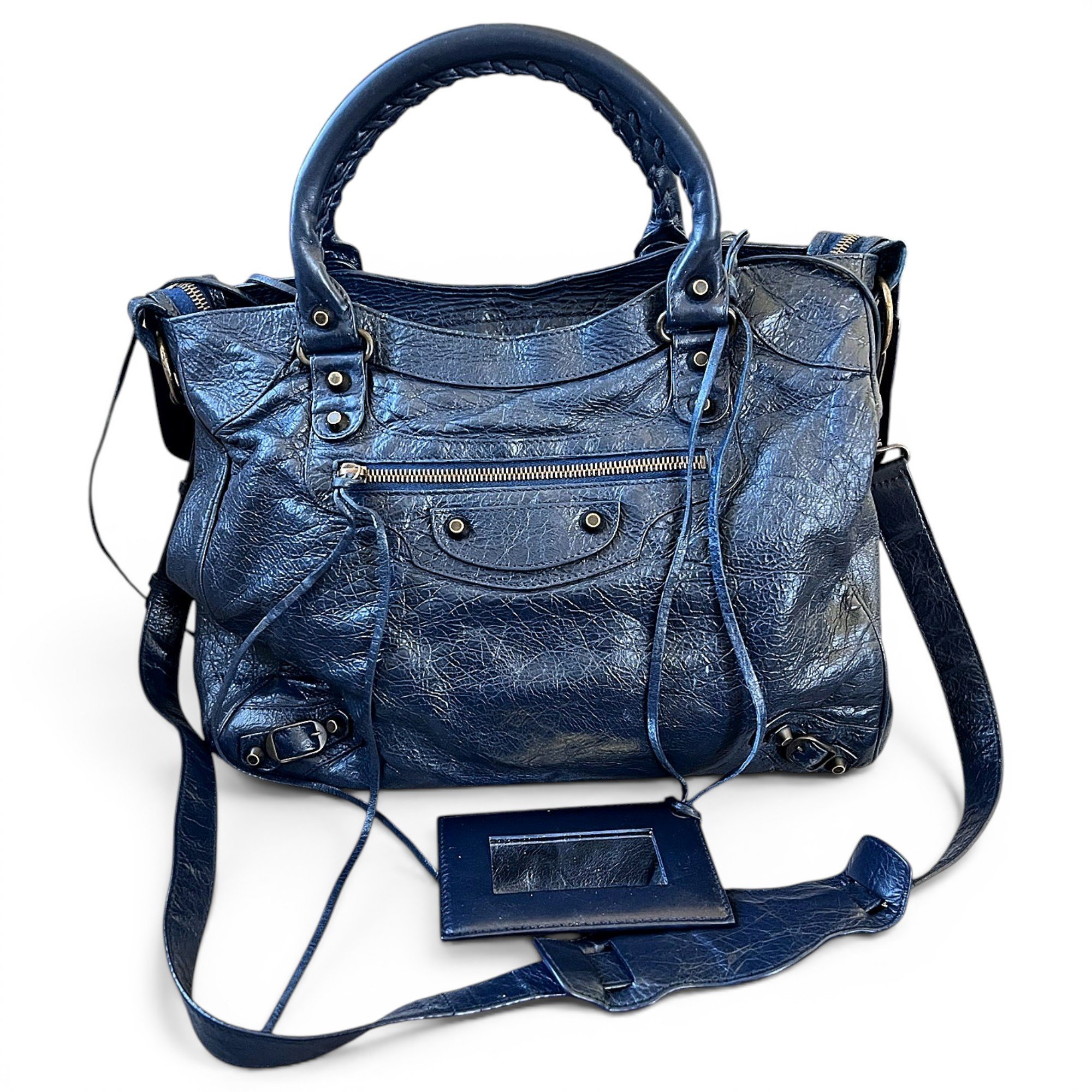 City leather handbag