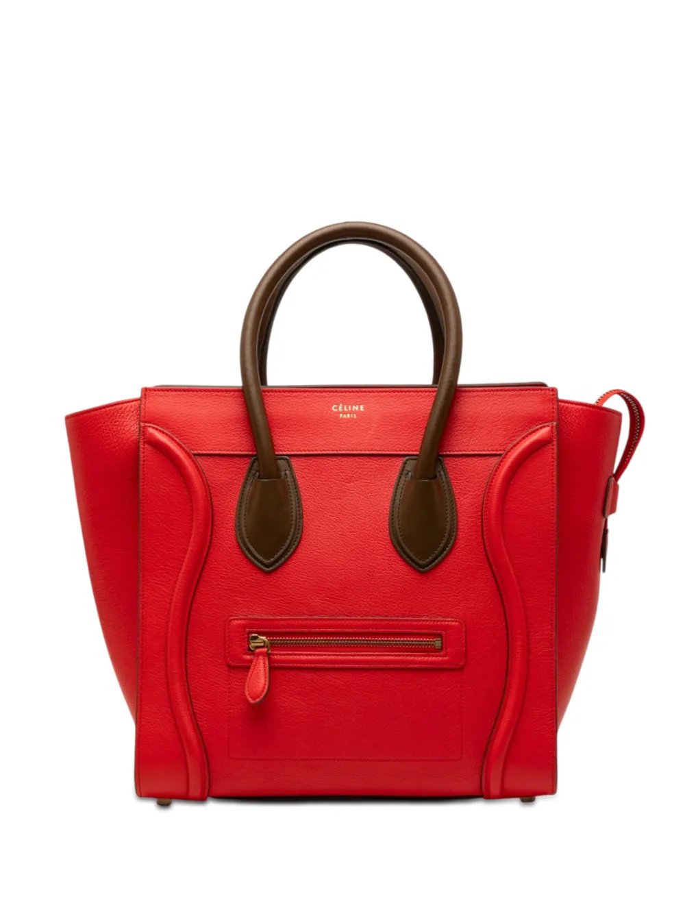 Celine 2014 Mini Bicolor Leather Luggage tote bag