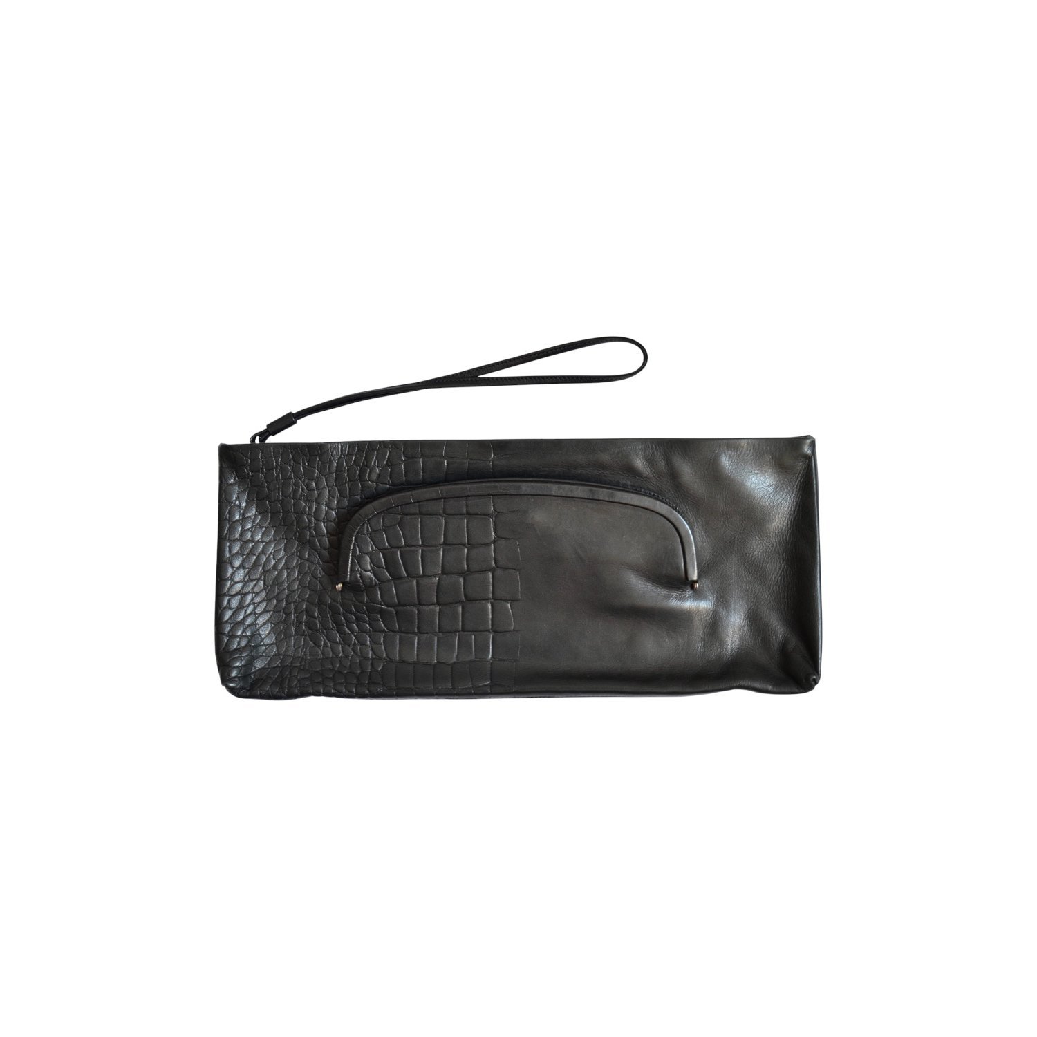 Leather clutch bag