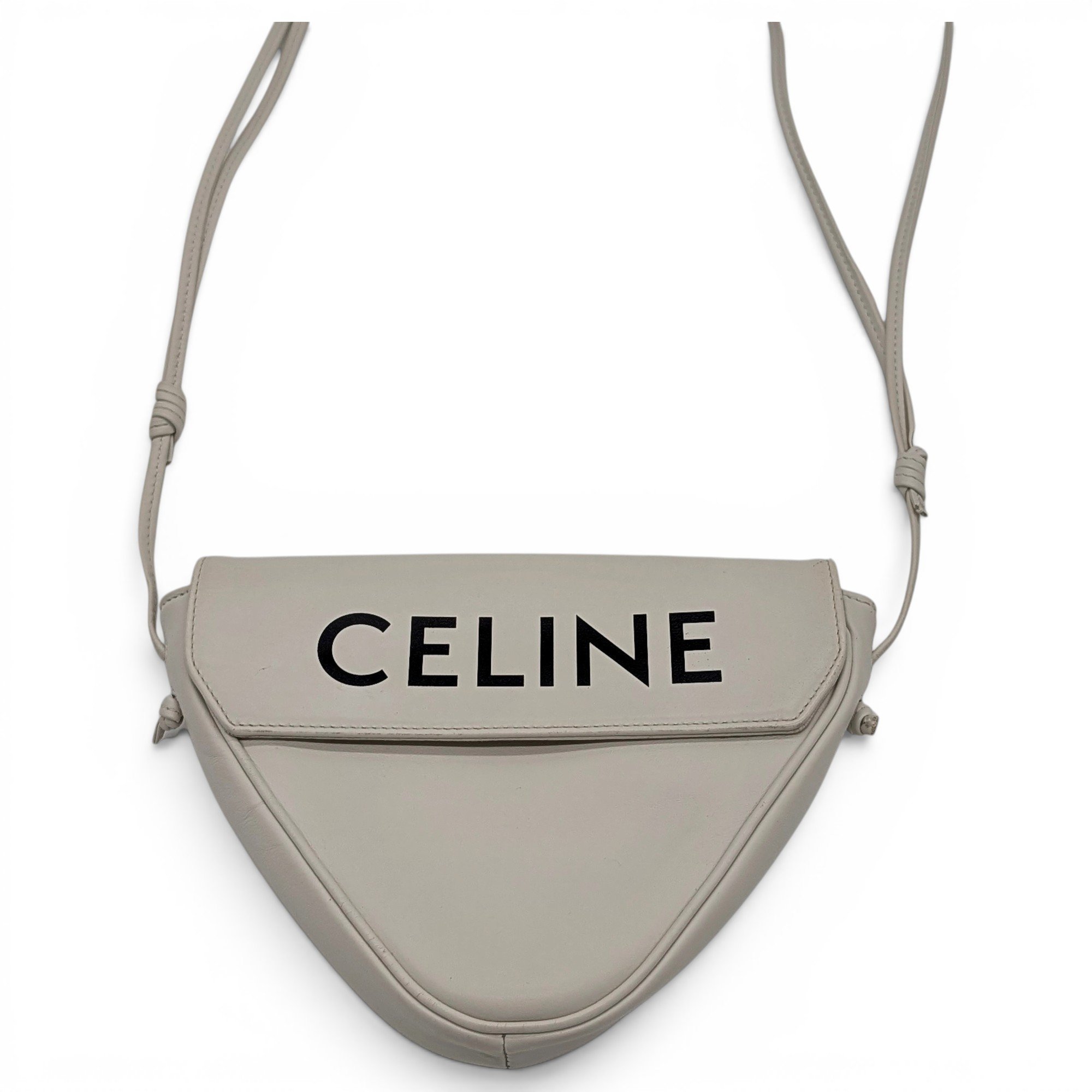 Triangle leather crossbody bag