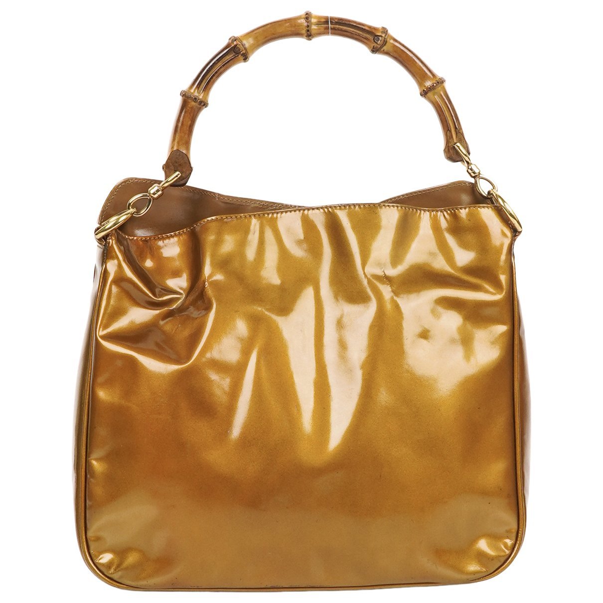 Bamboo Top Handle patent leather handbag