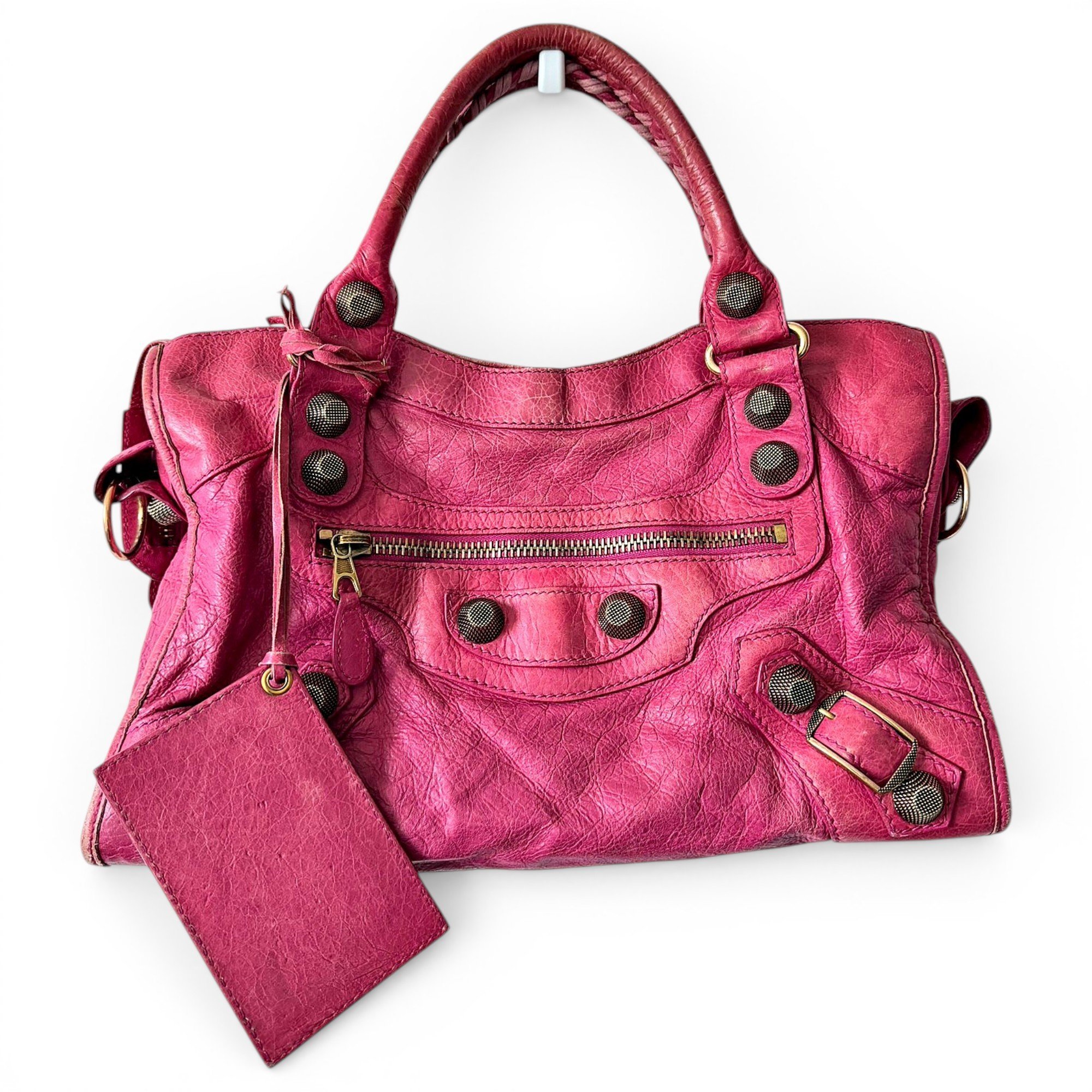 City leather handbag