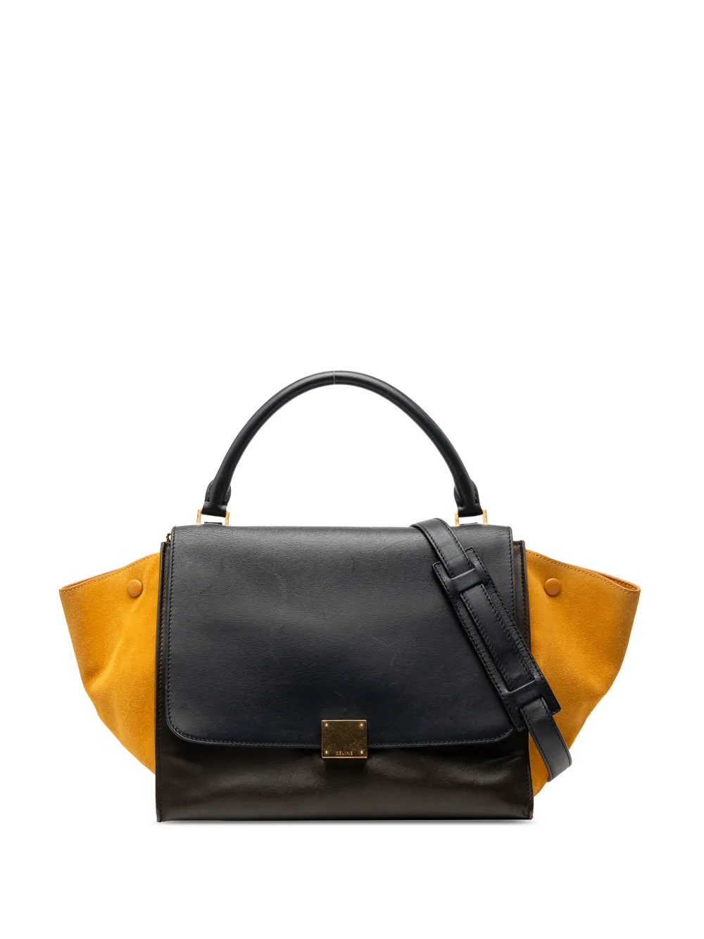 2013 Medium Tricolor Calfskin and Suede Trapeze satchel