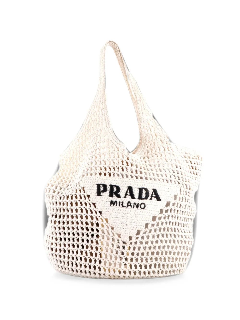 Triangle Logo Tote Raffia Small bucket bag