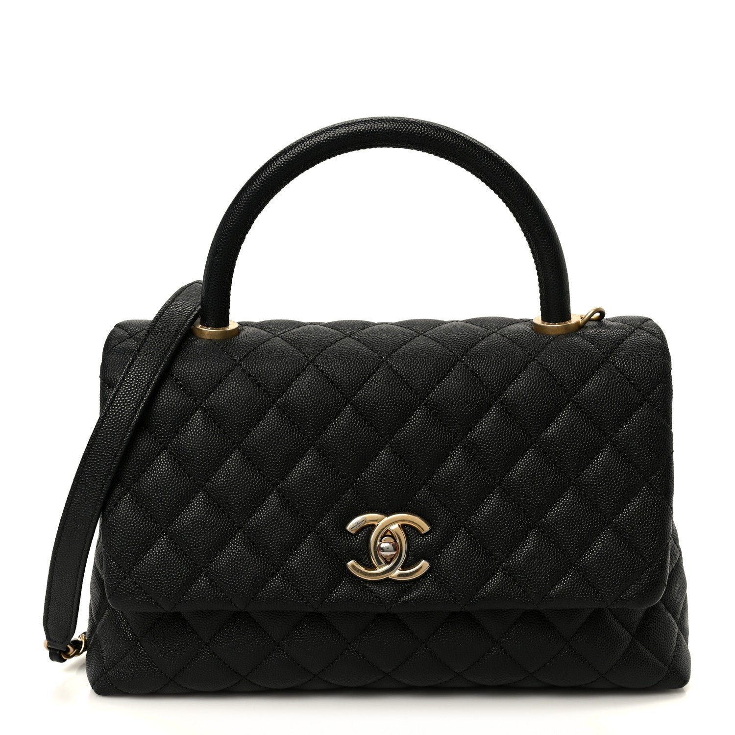 Chanel Caviar Quilted Small Coco Handle Flap Black