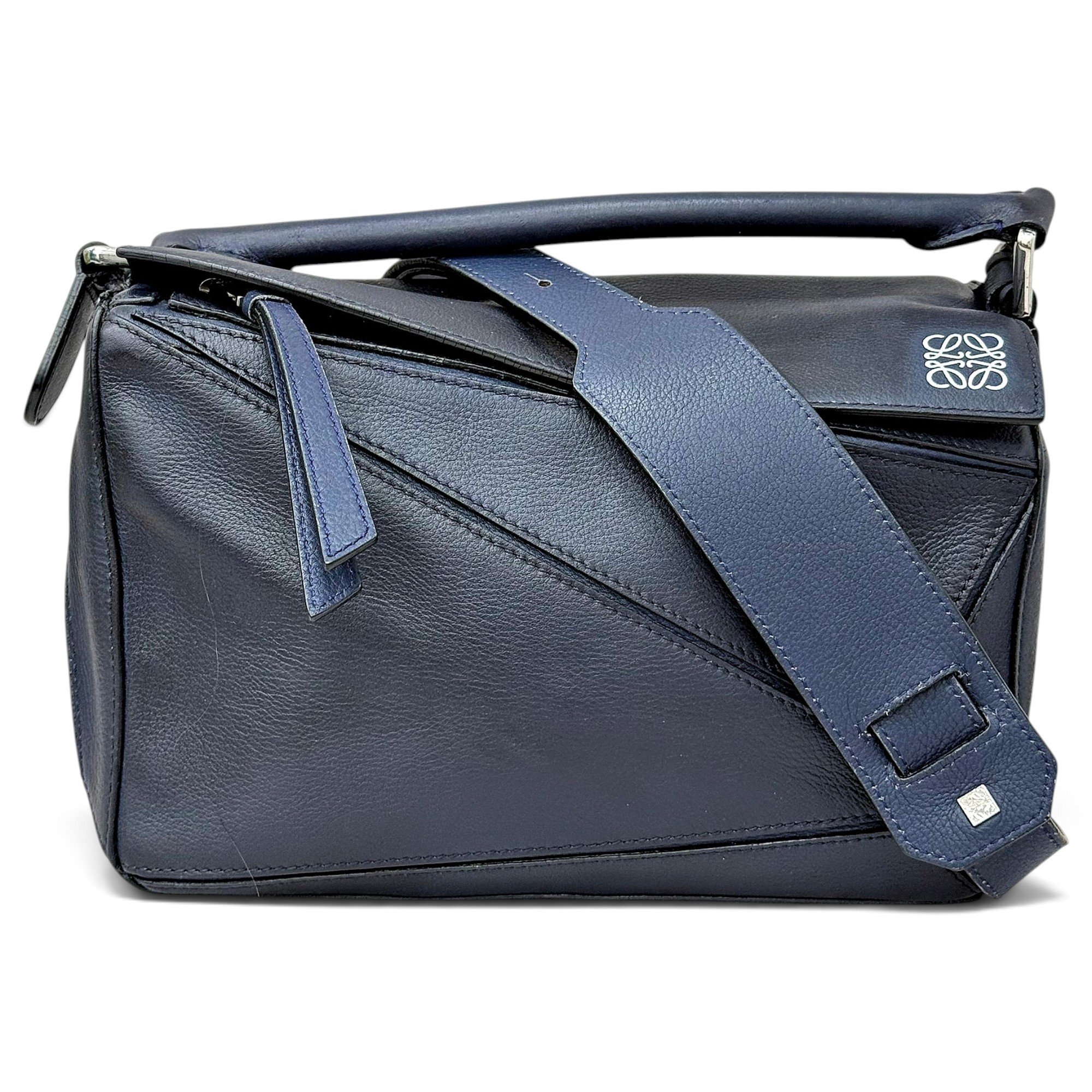 Puzzle leather handbag