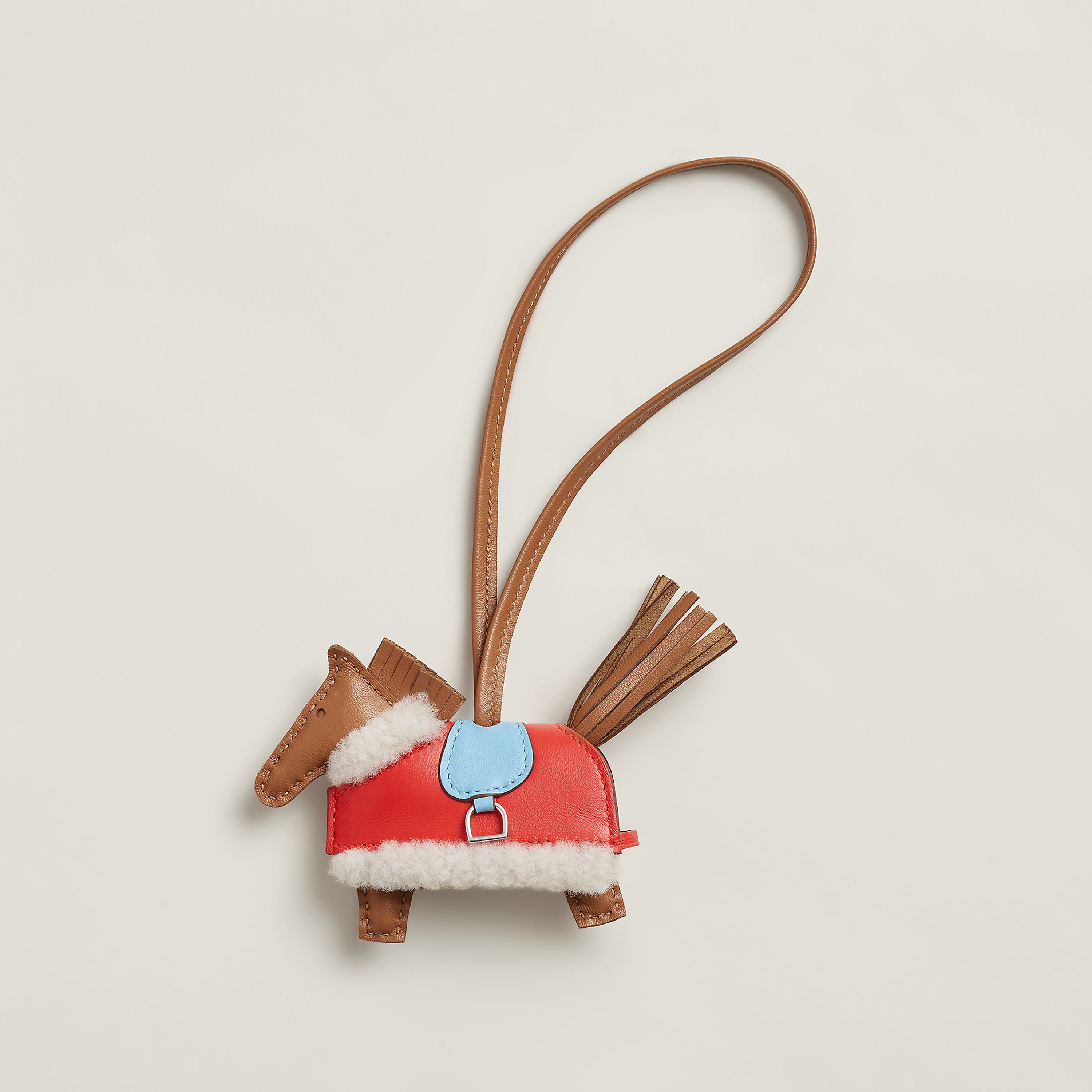 Hermès Rodeo Robeo Plush PM charm Gold/Céleste/Capucine/Écru