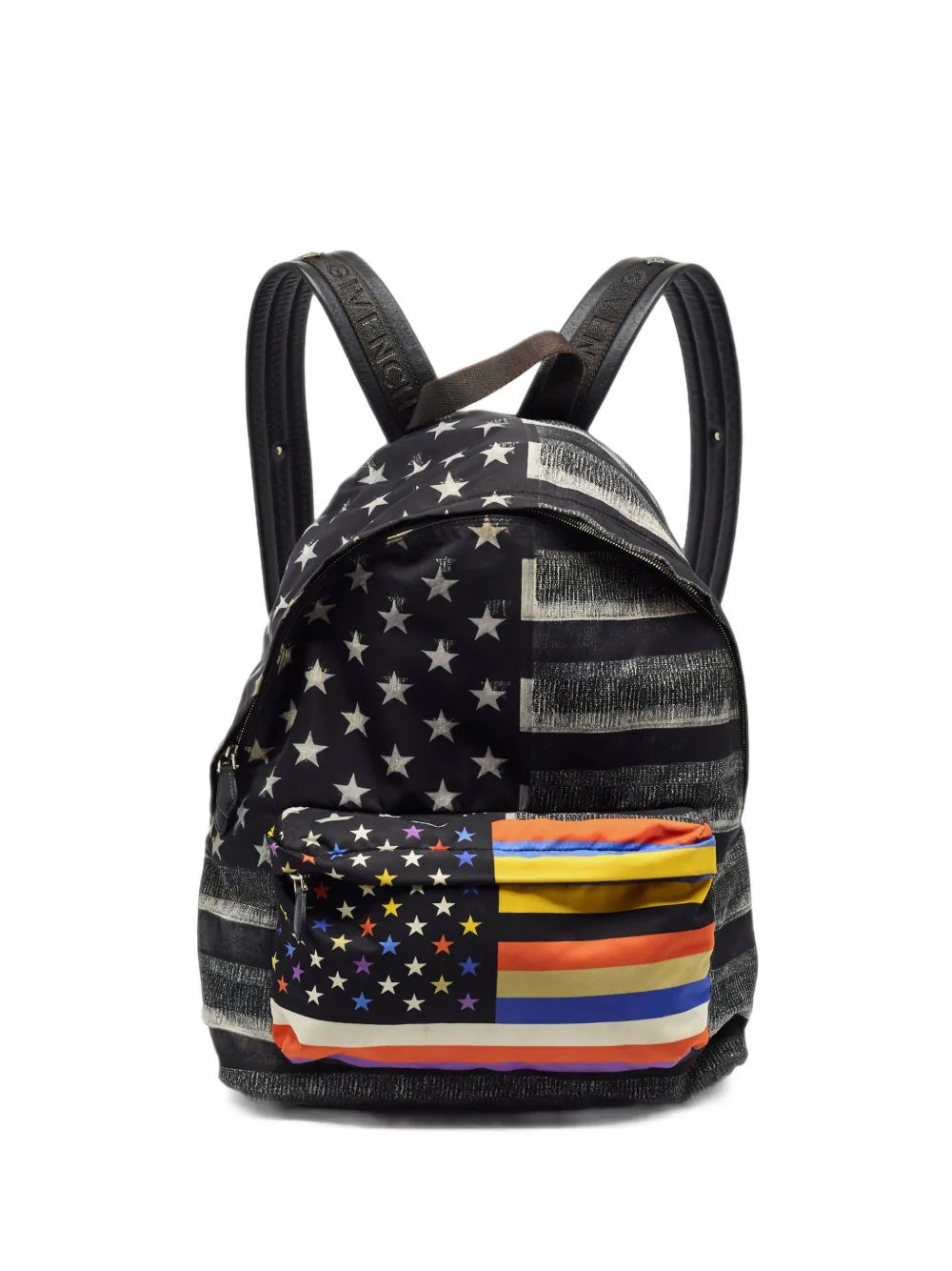 American flag-print backpack