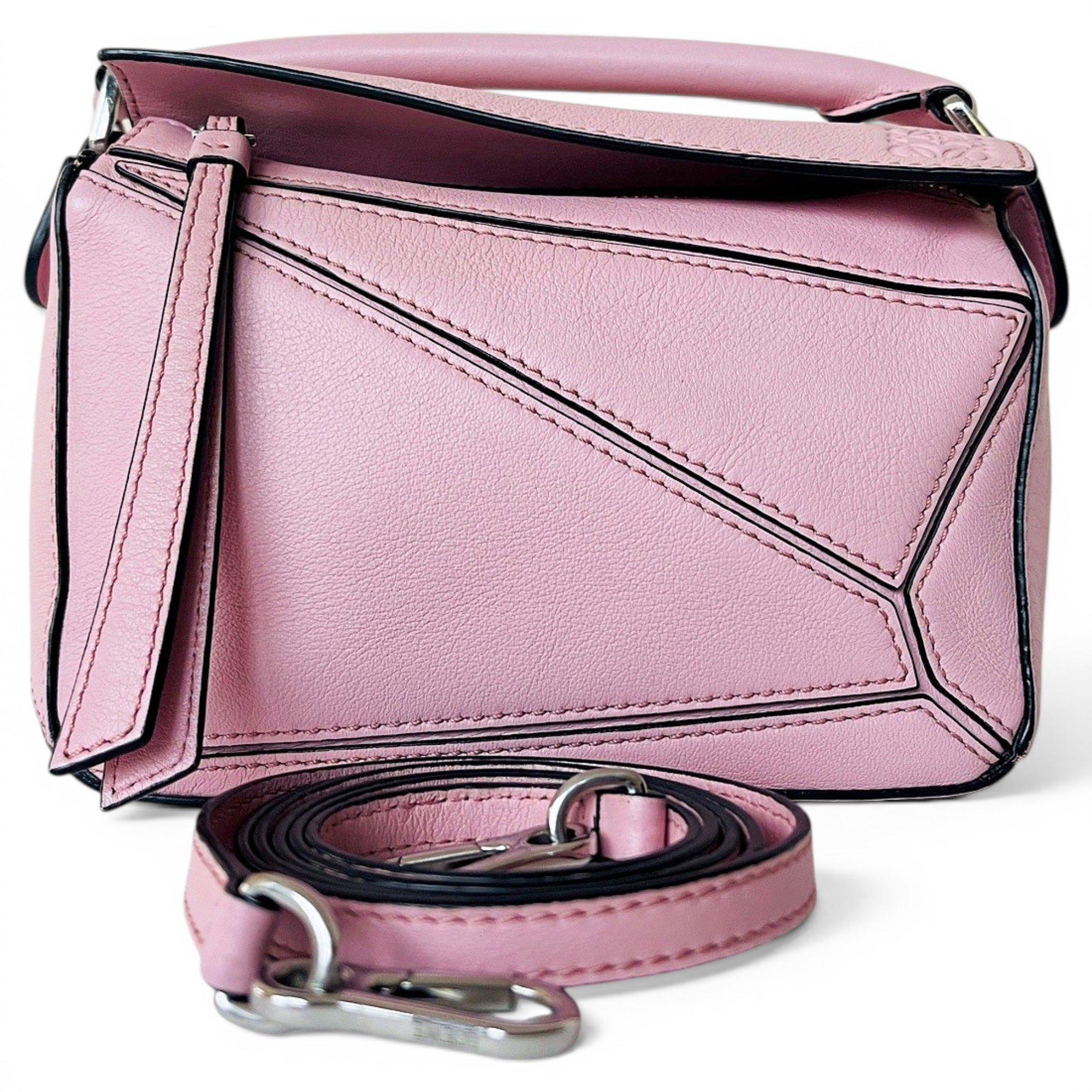 Puzzle leather handbag
