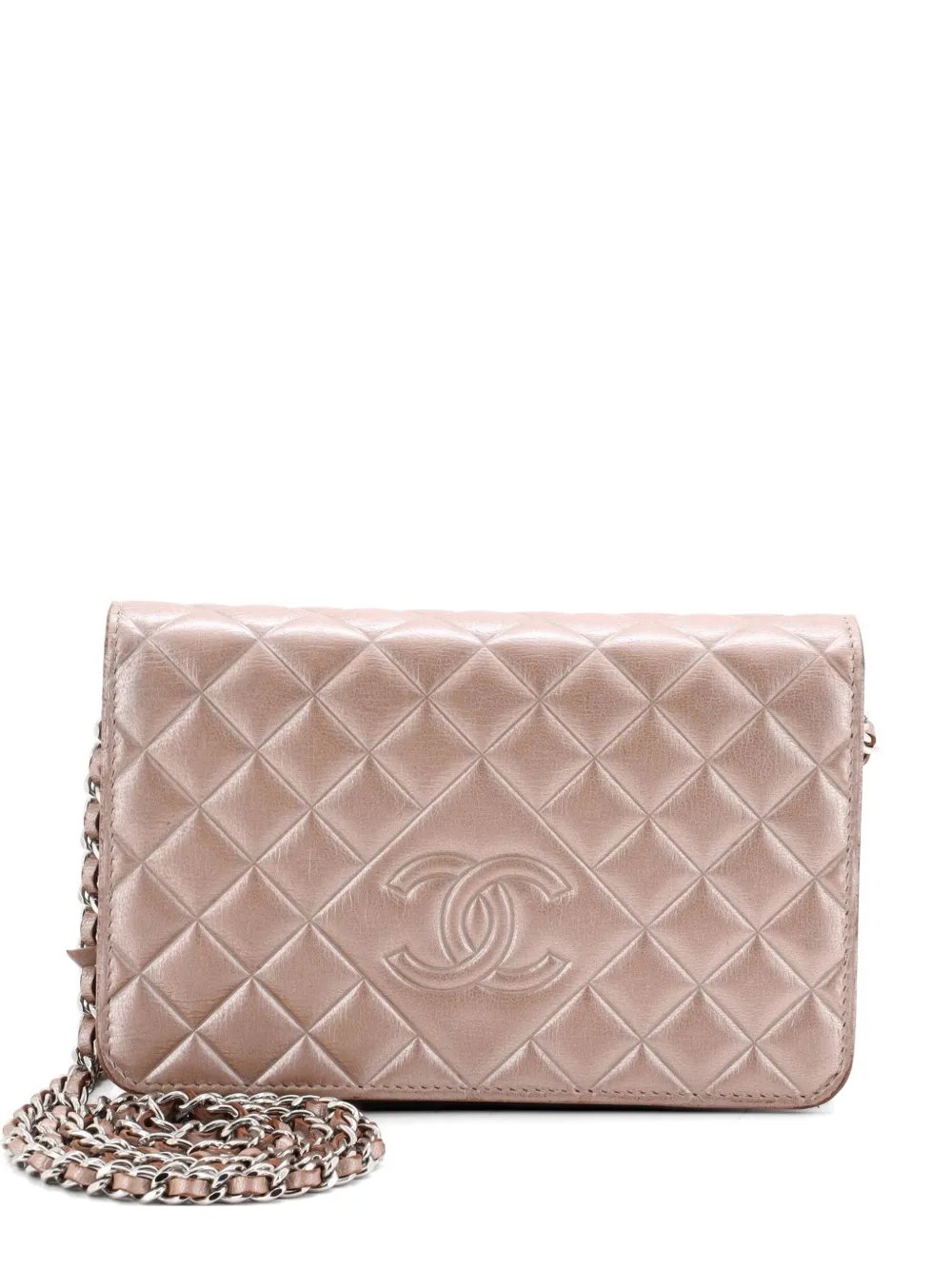 Diamond CC Wallet on Chain Quilted Lambskin crossbody bag