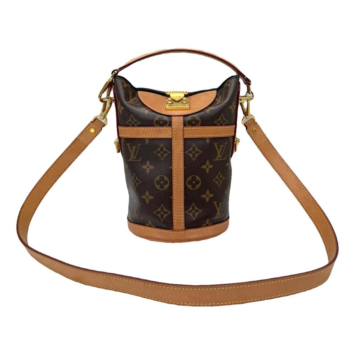 Duffle leather handbag