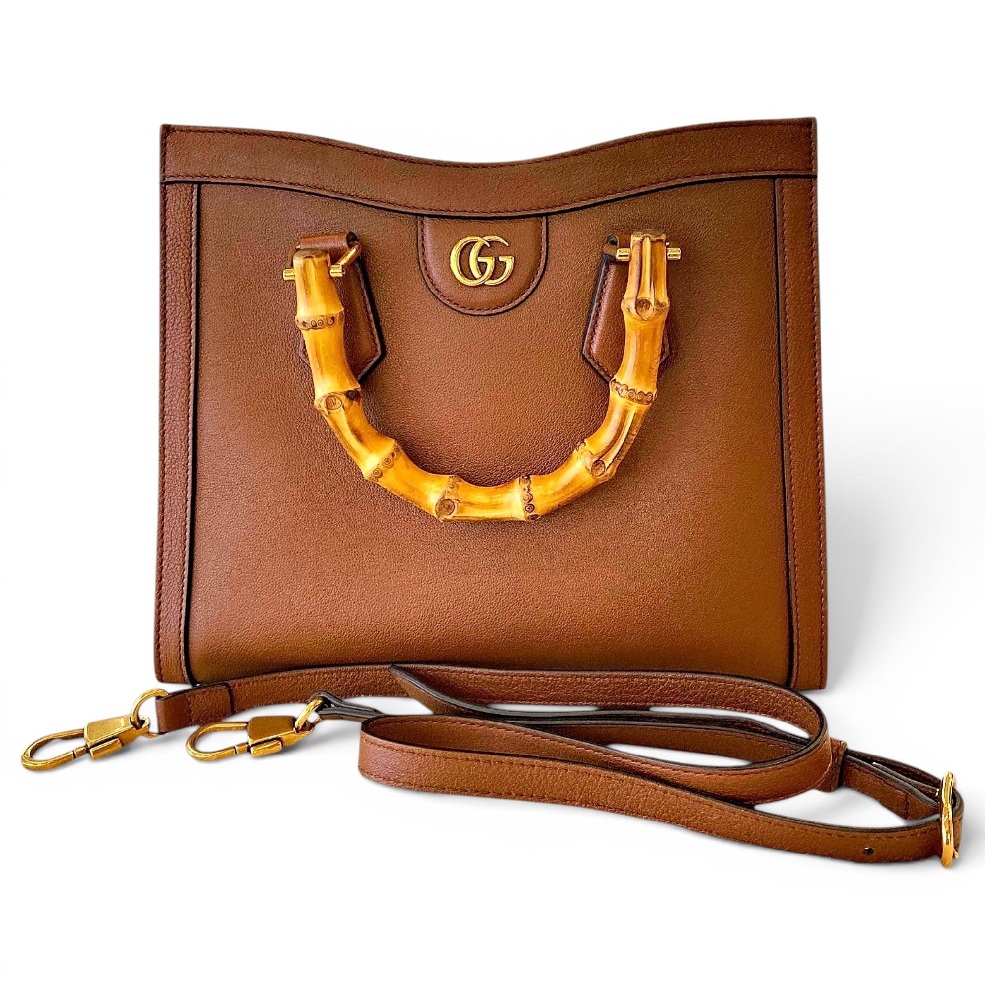 Diana Bamboo leather handbag