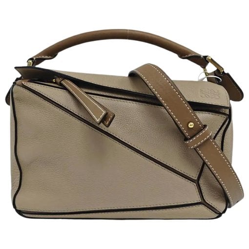 Puzzle leather handbag