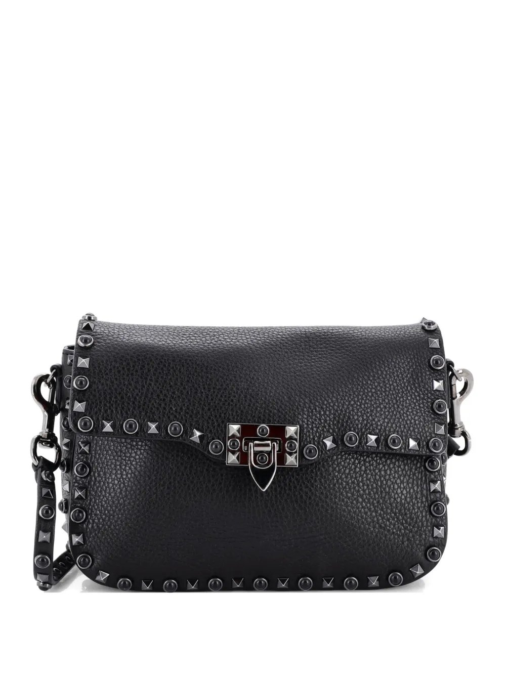 Rolling Rockstud Leather with Cabochons Medium crossbody bag