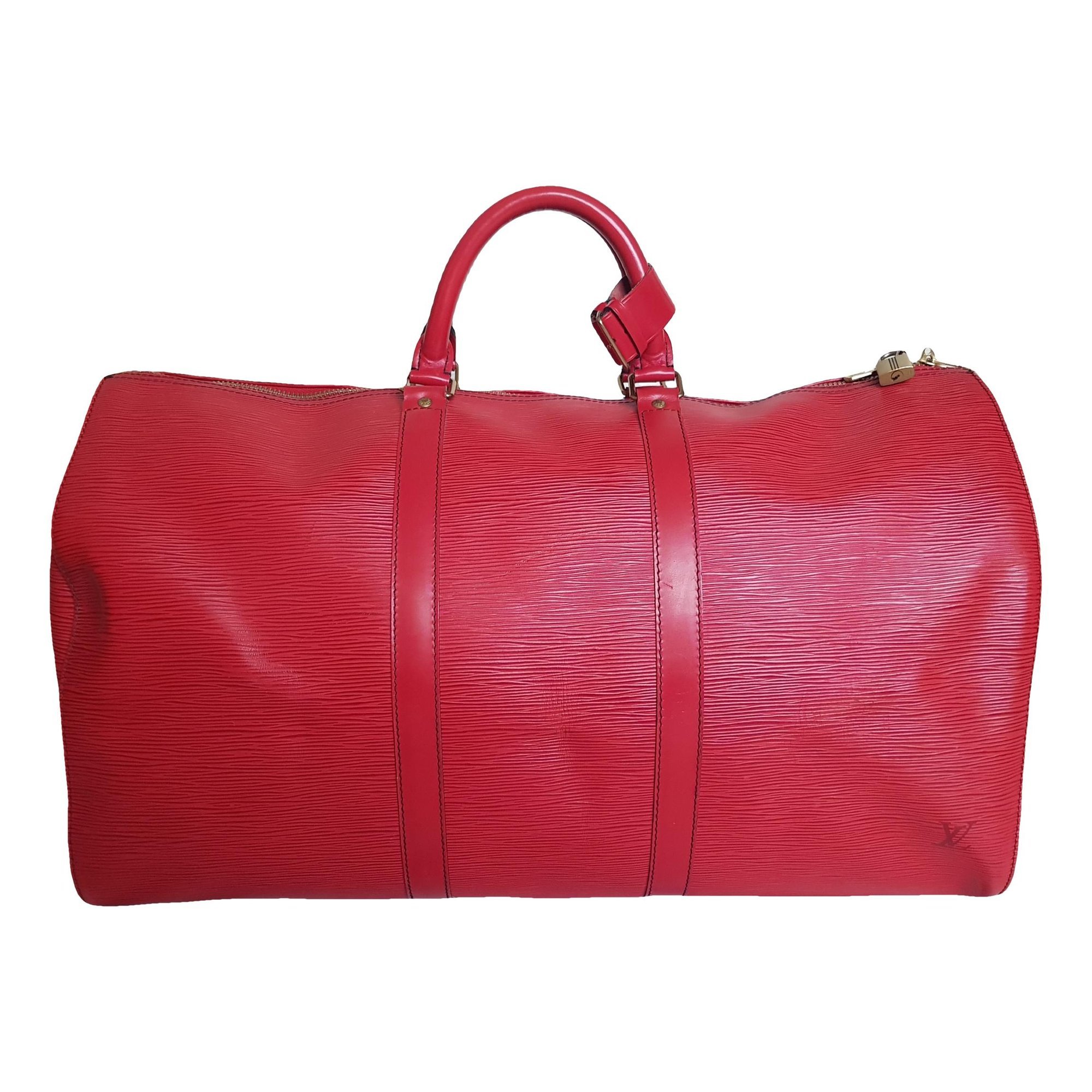 Keepall patent leather travel bag