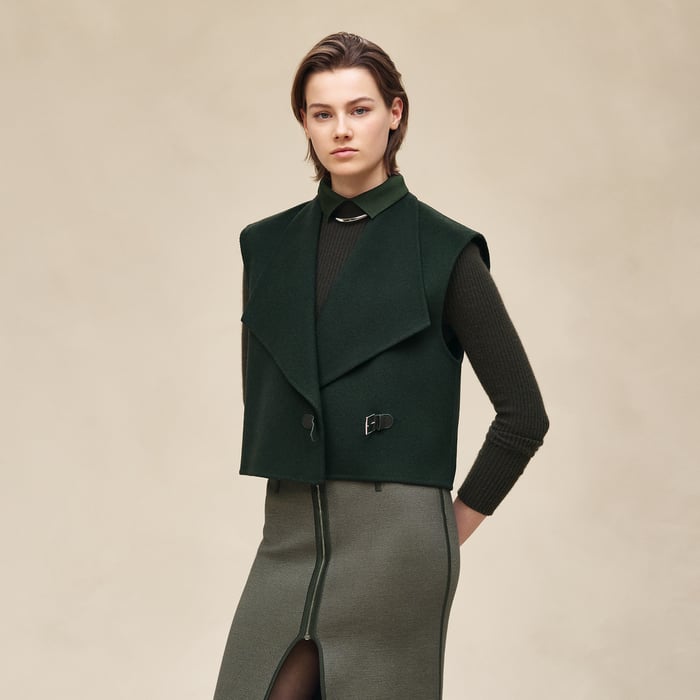 Vert Anglais Cashmere Sleeveless Short Vest