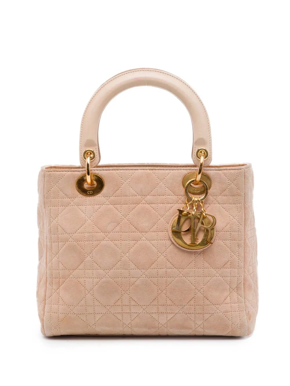 Dior 1997 Medium Suede Cannage Lady Dior satchel