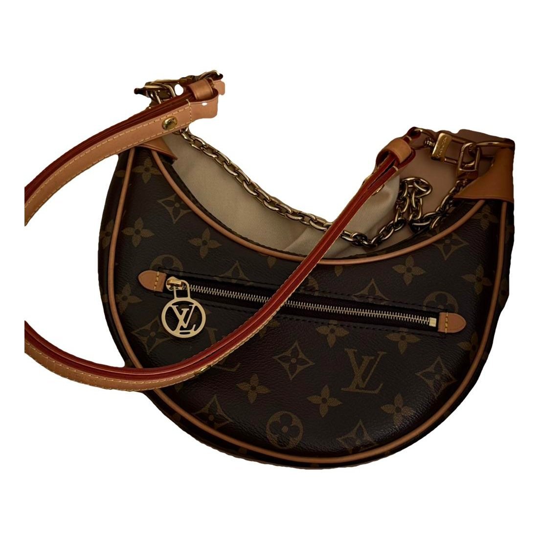 Loop patent leather handbag