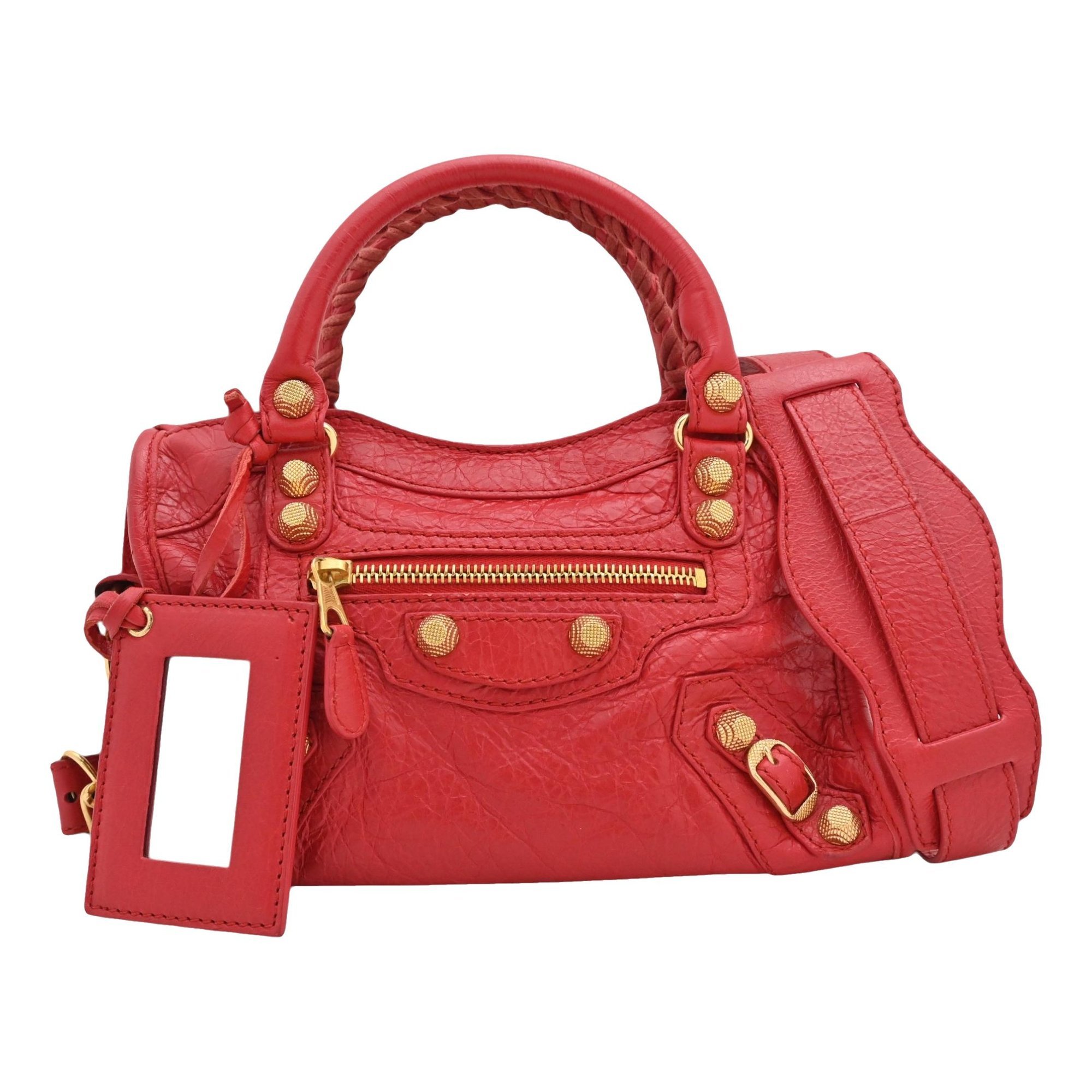 City leather handbag