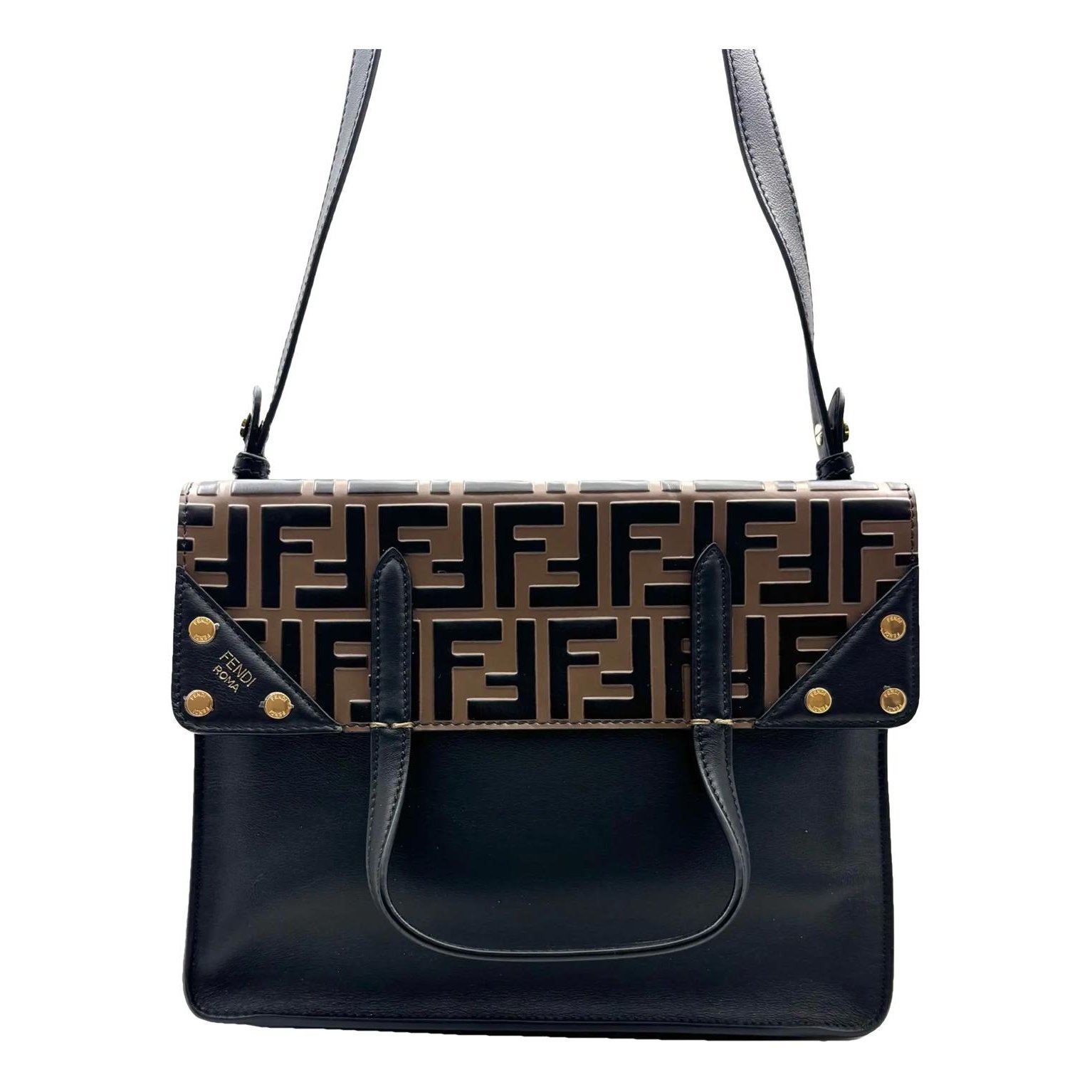 Flip leather handbag