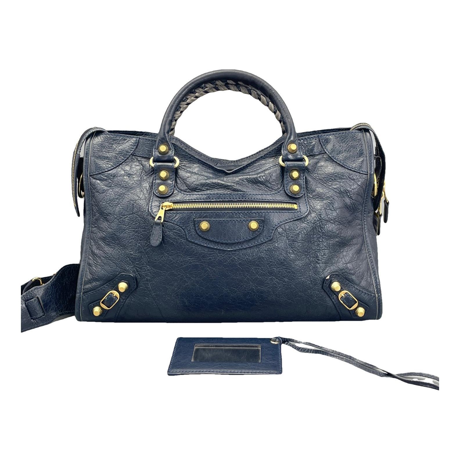 City leather handbag