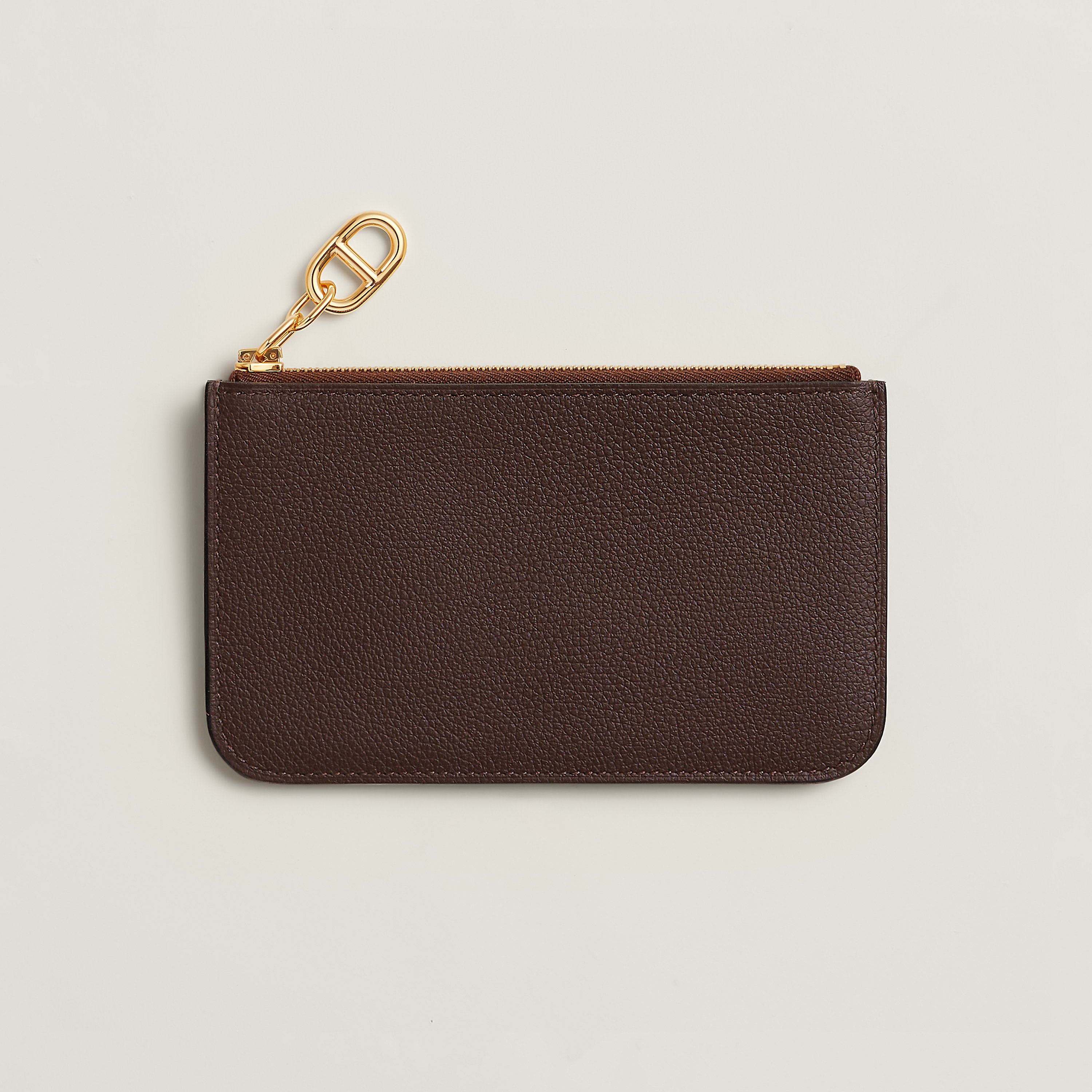 Hermès カードケース 《ジップアンゴー》 シェーヌ・ダンクル モカ