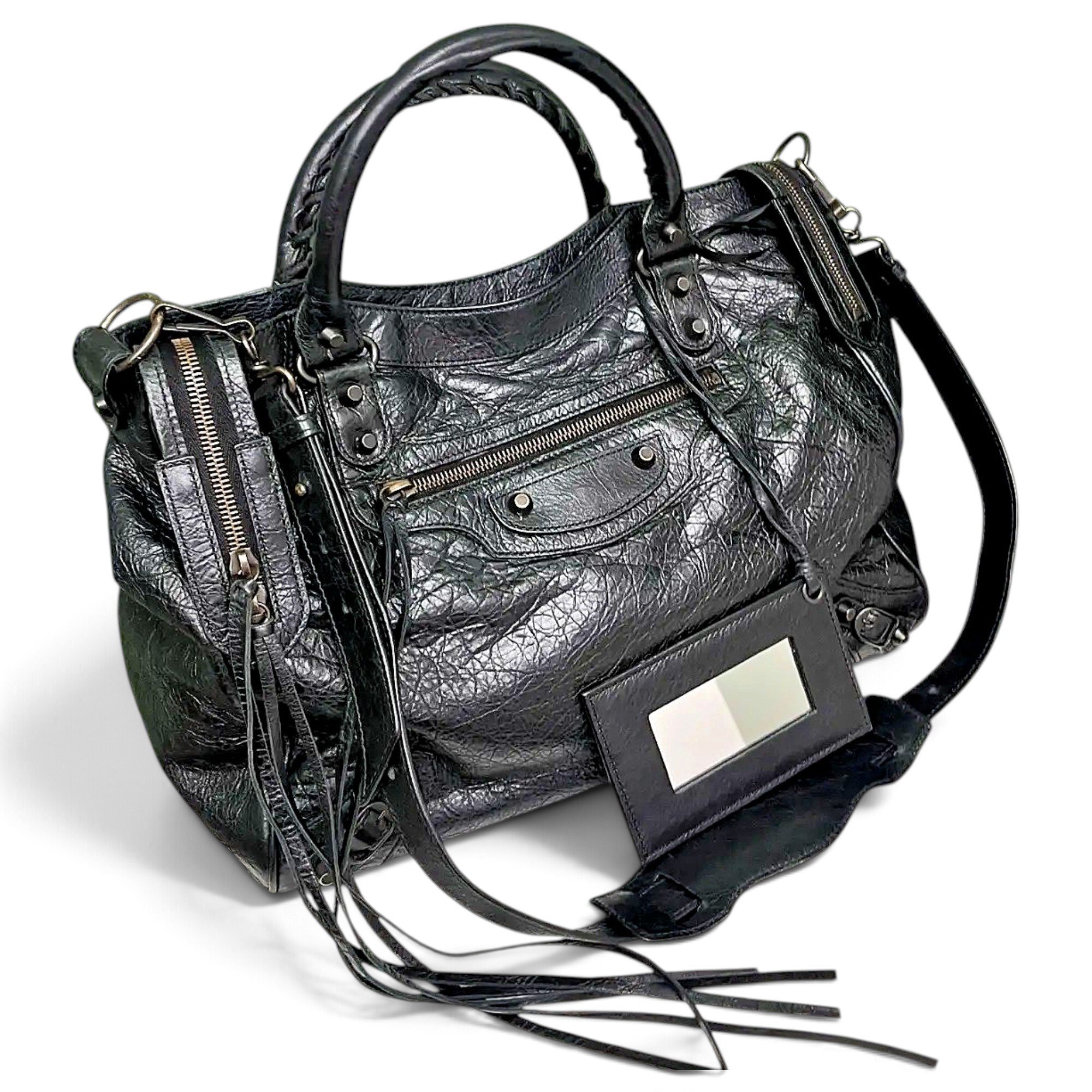 City leather handbag