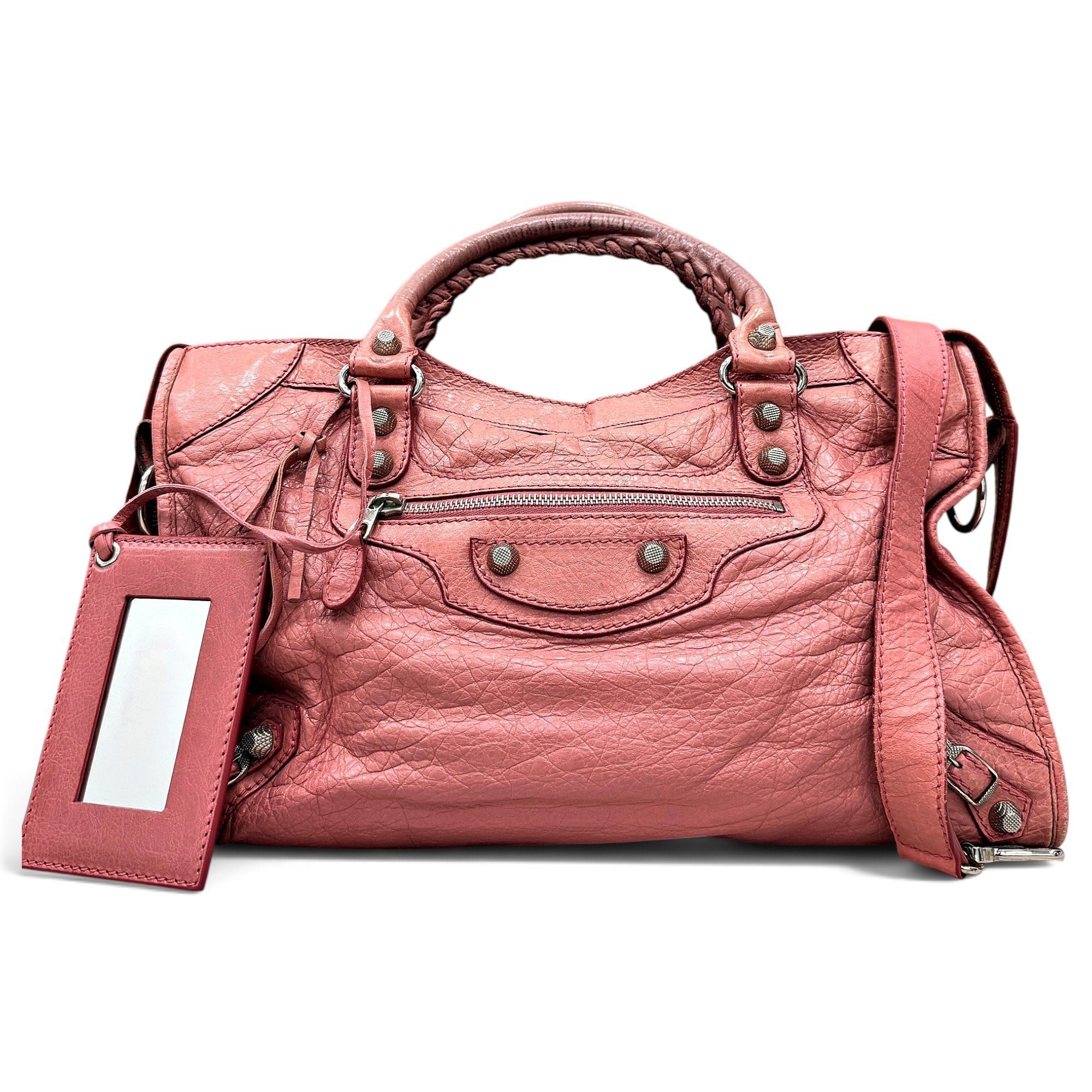 City leather handbag