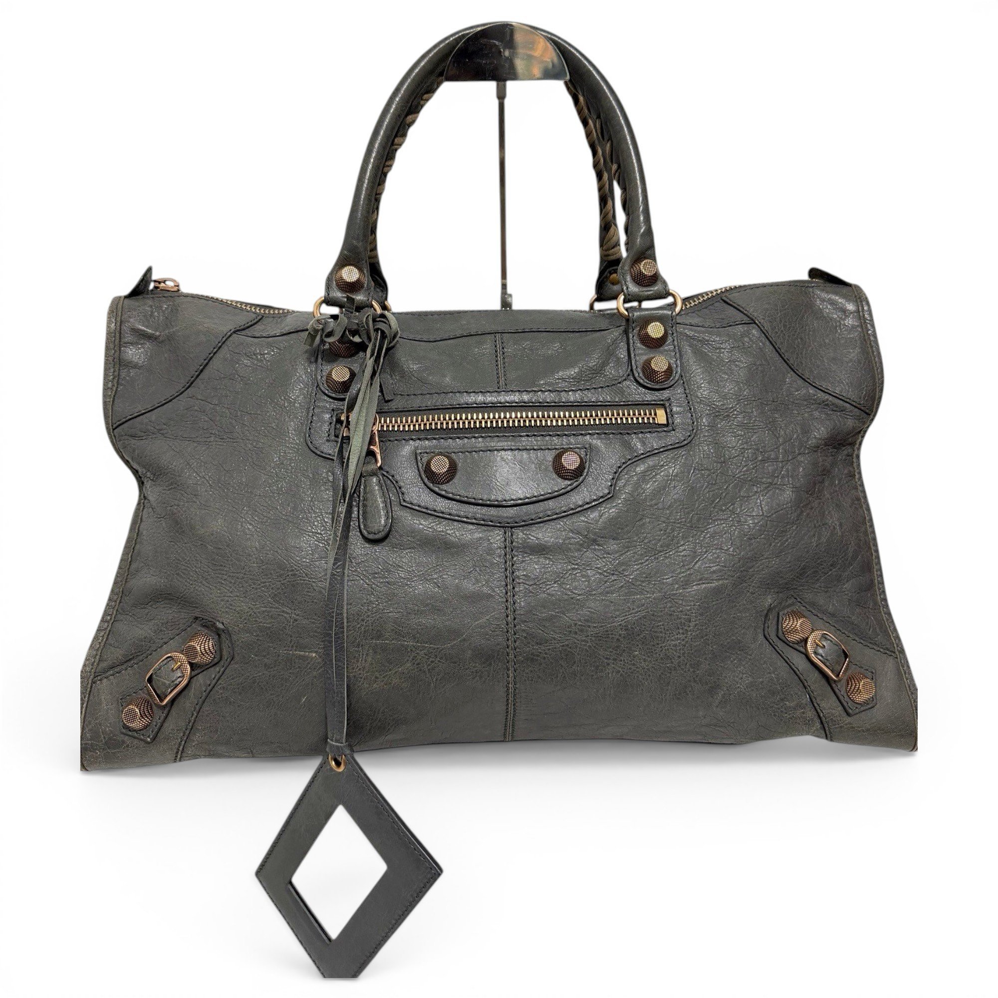City leather handbag